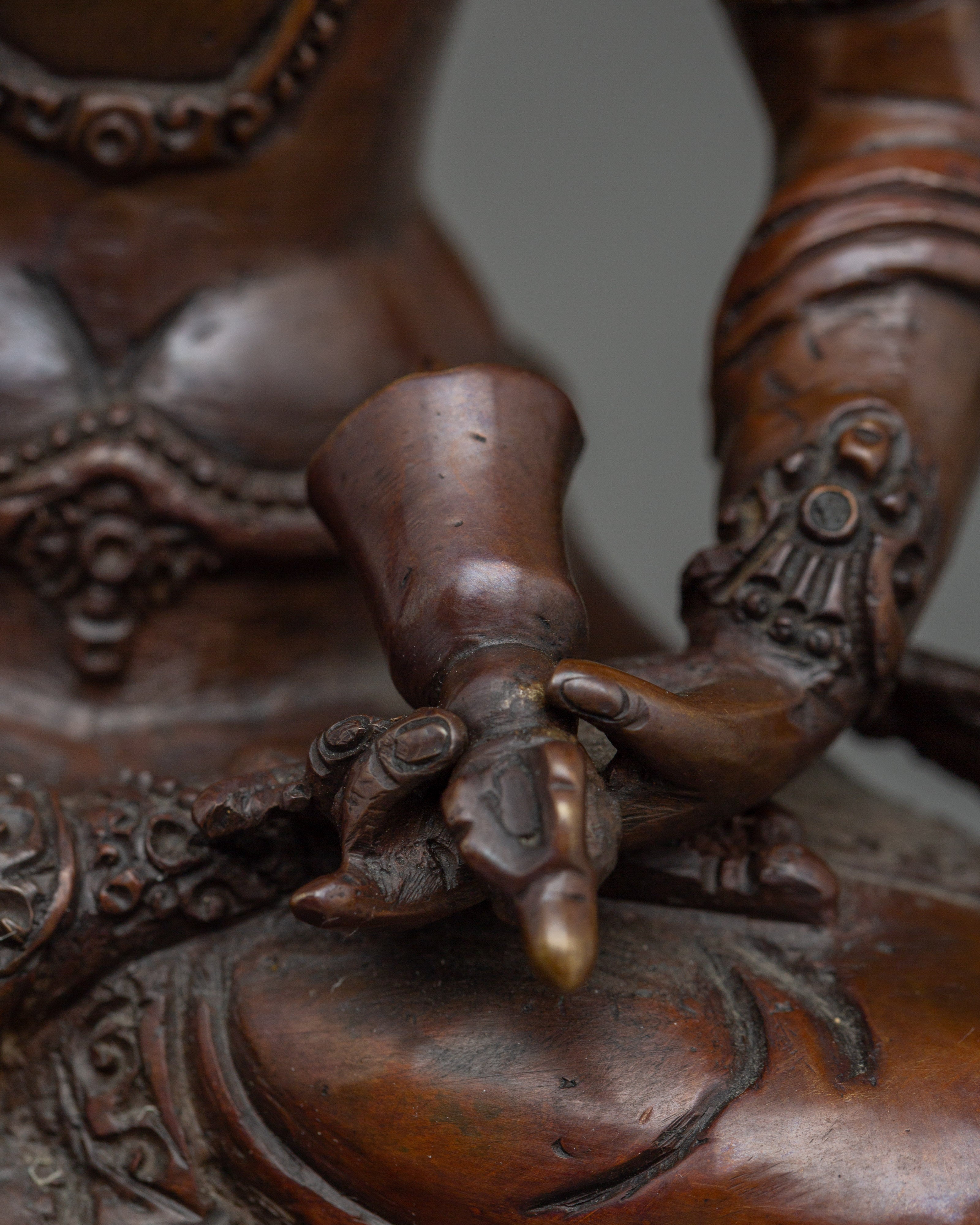 Handcrafted Oxidized copper Vajrasattva statue | Meditation & Inner Cleansing Practice