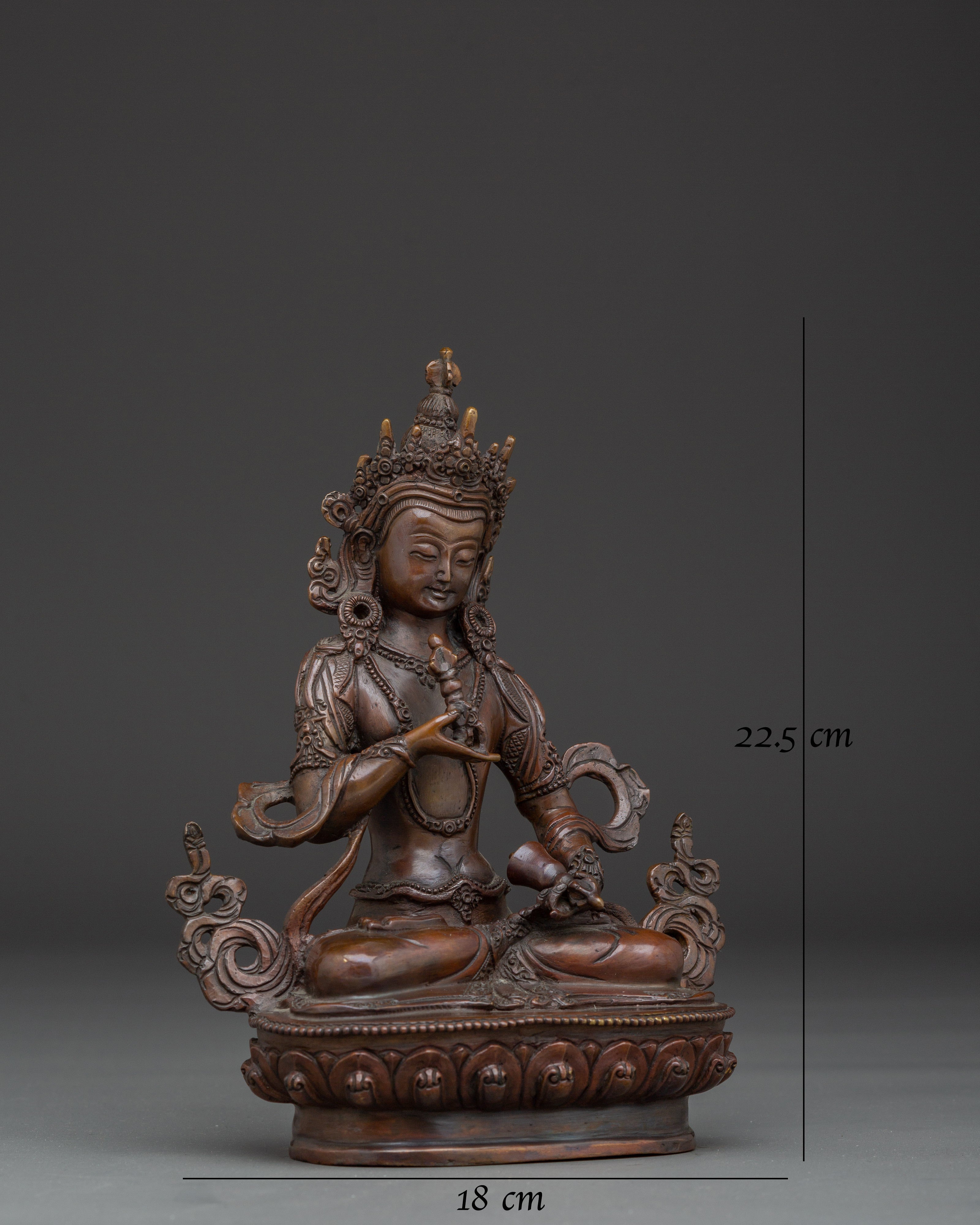 Oxidized copper Vajrasattva statue