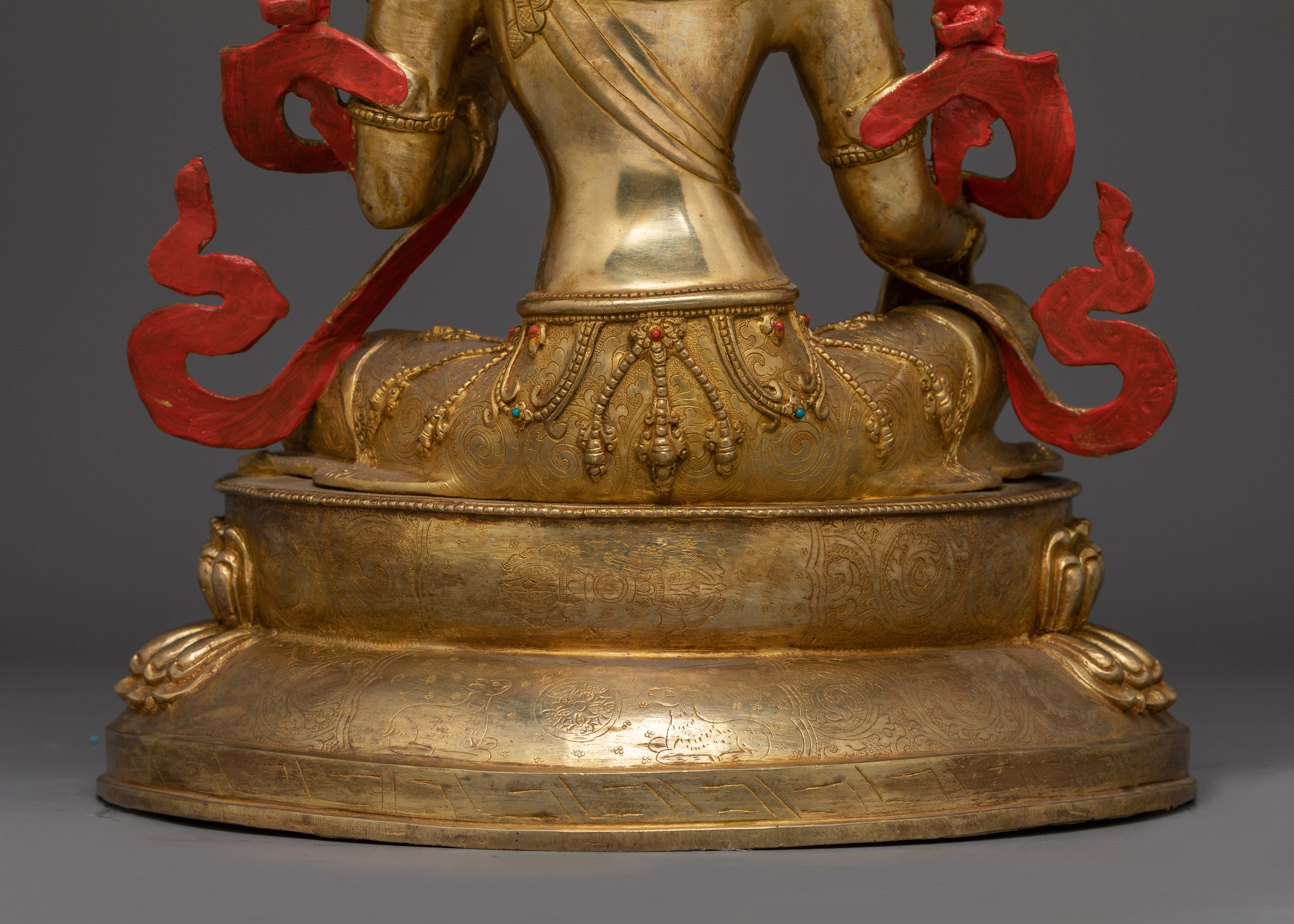 Handmade Green Tara Statue in 24K Gold | Feminine Energy and Protection
