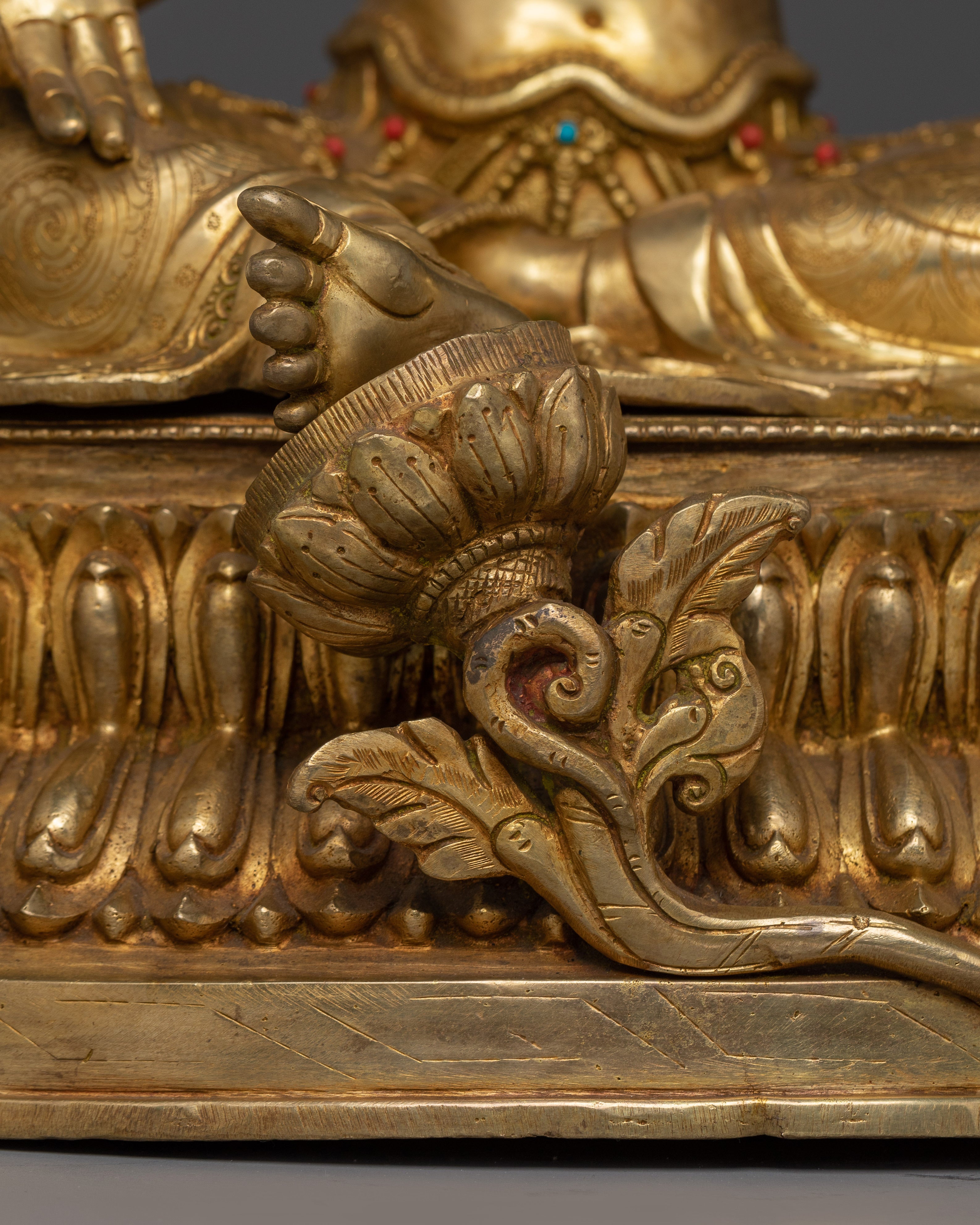 Handmade Green Tara Statue in 24K Gold | Feminine Energy and Protection