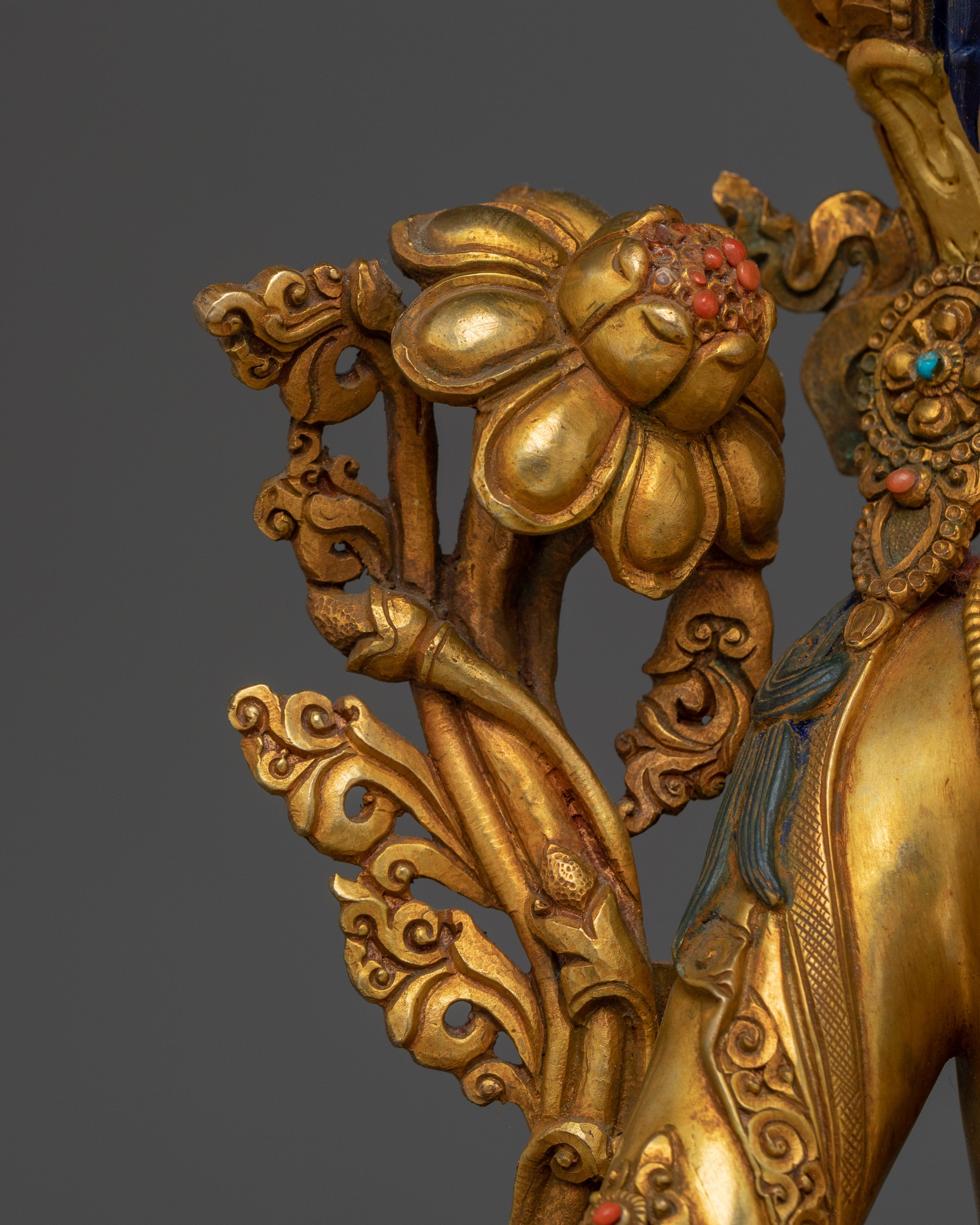 Enlightened Feminine Green Tara Statue | Tibetan Buddhist Deity