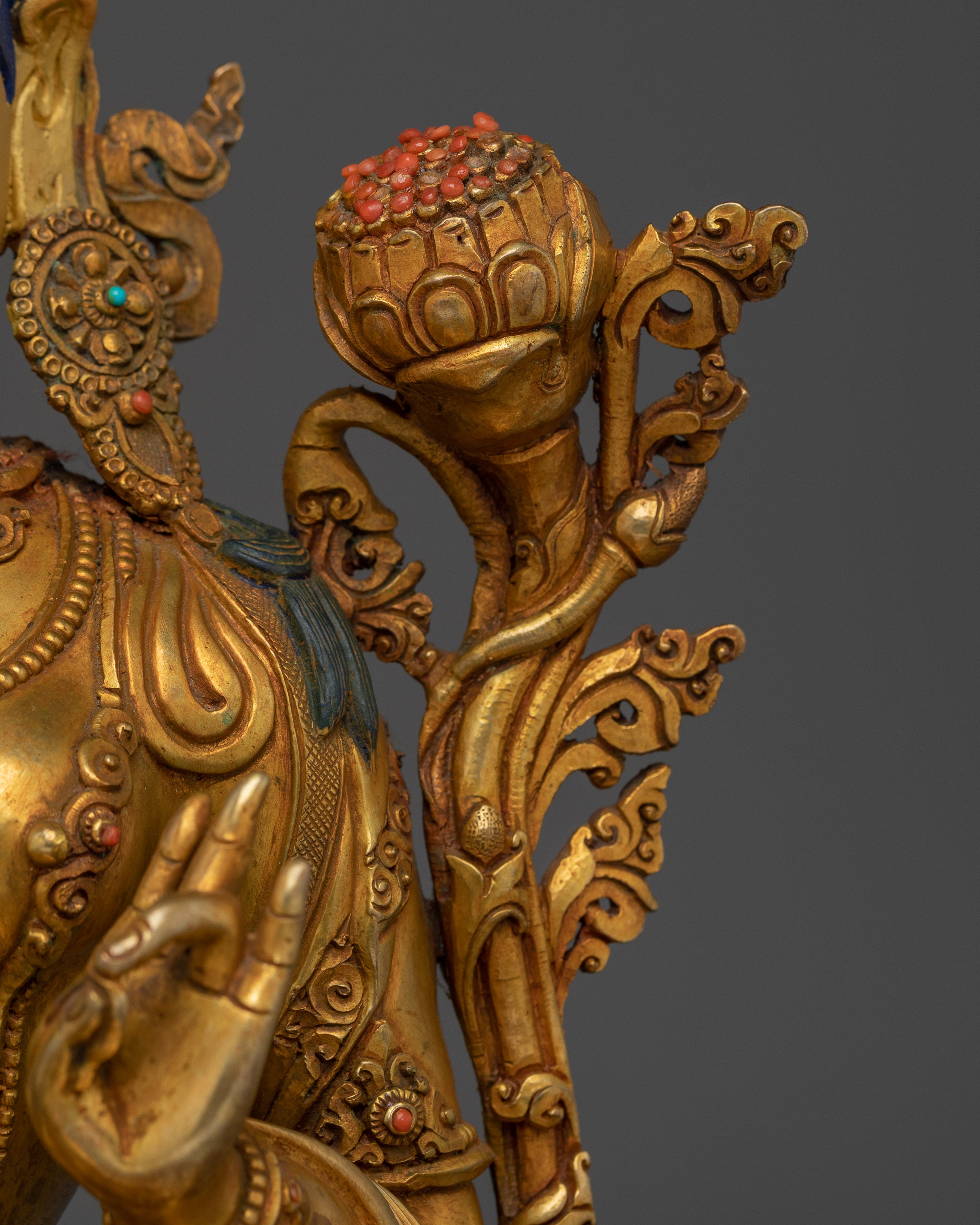 Enlightened Feminine Green Tara Statue | Tibetan Buddhist Deity