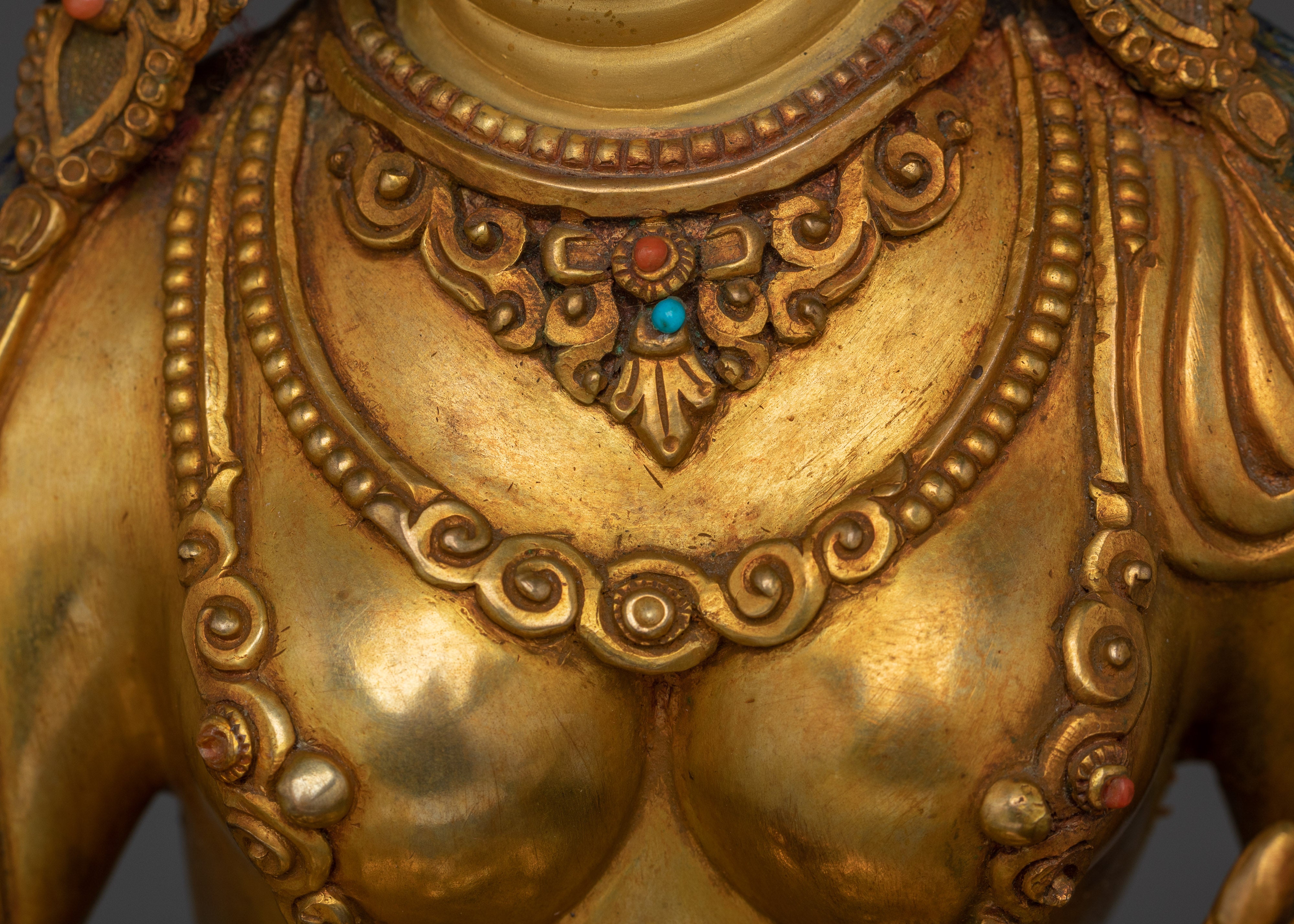 Enlightened Feminine Green Tara Statue | Tibetan Buddhist Deity