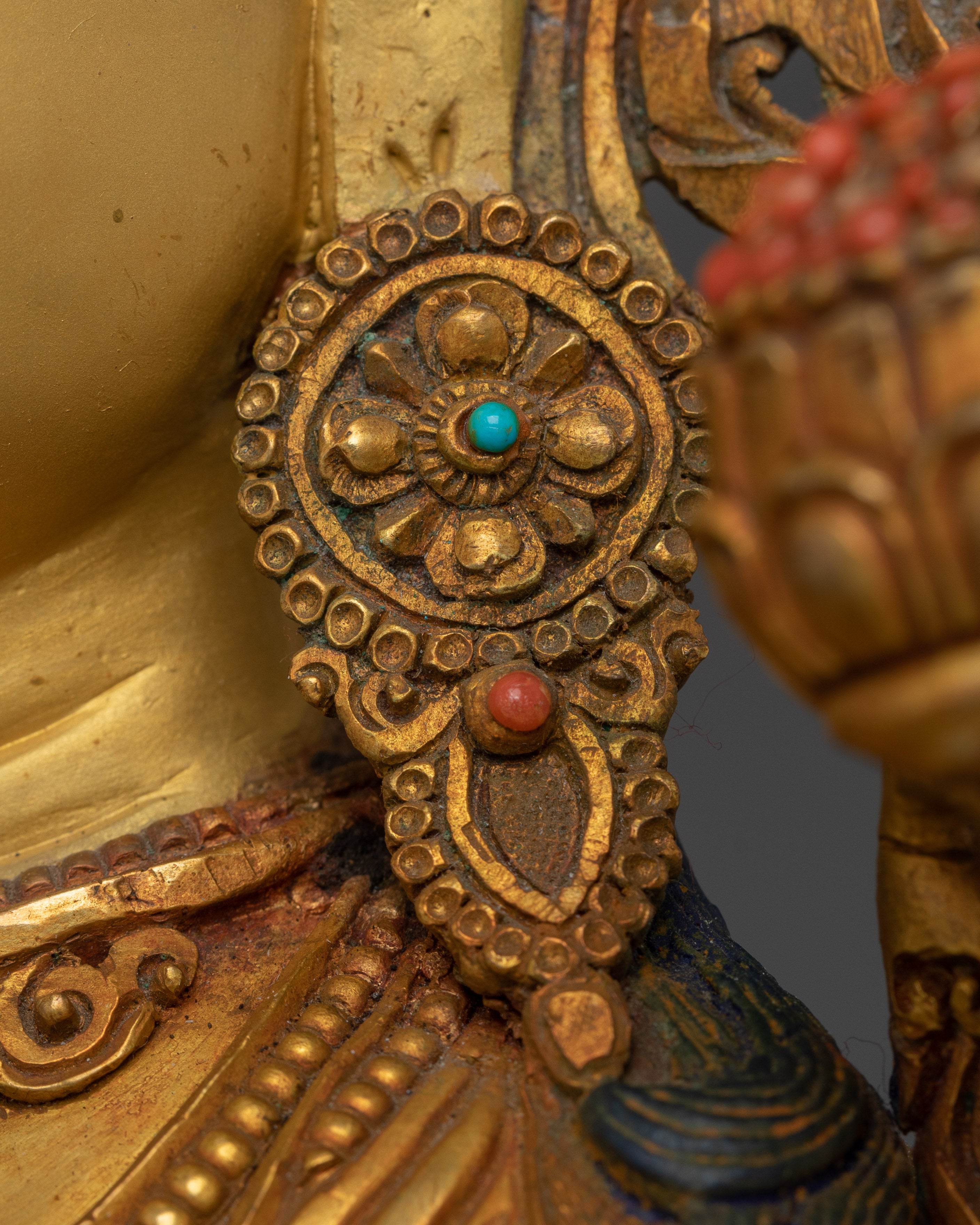 Enlightened Feminine Green Tara Statue | Tibetan Buddhist Deity