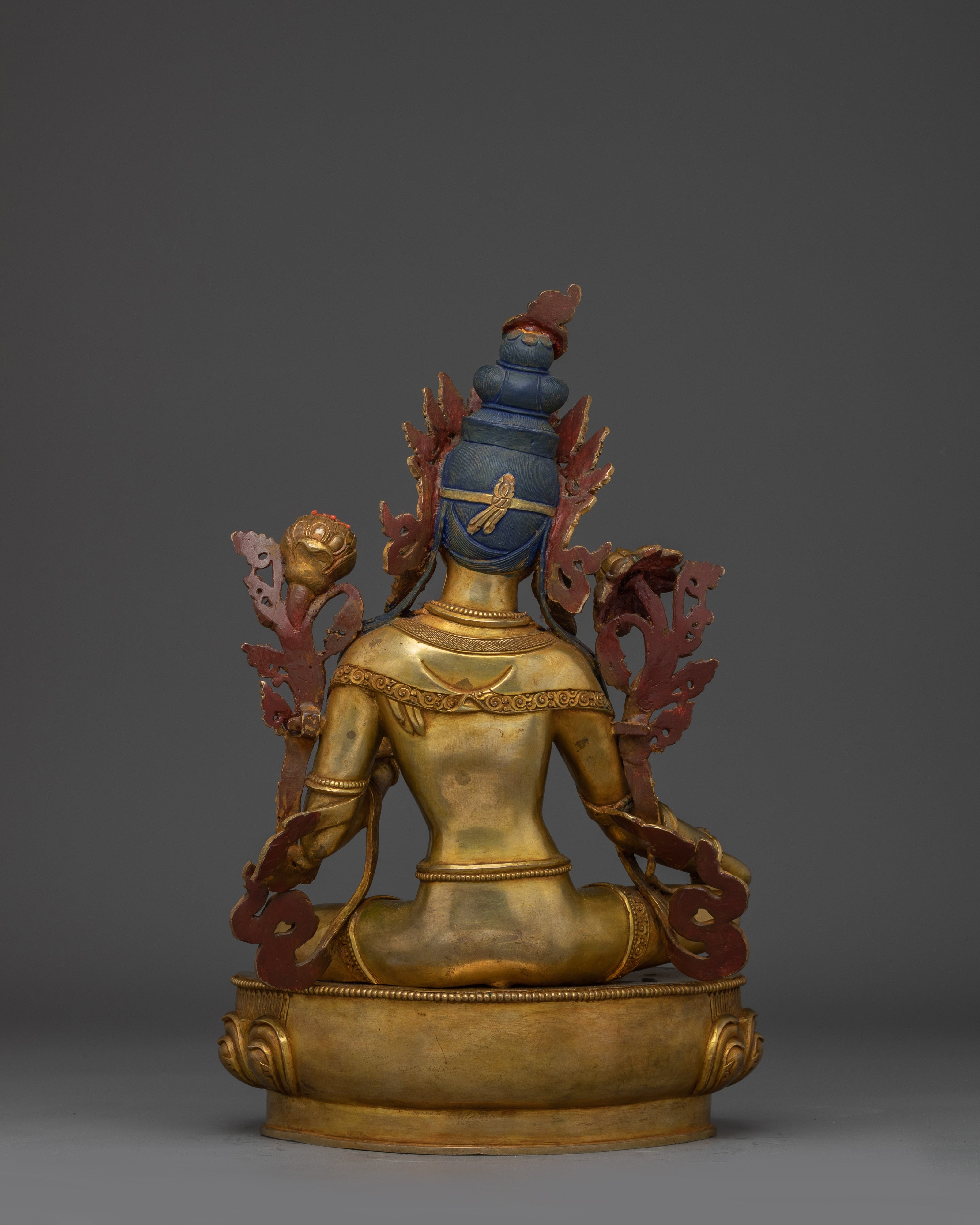 Enlightened Feminine Green Tara Statue | Tibetan Buddhist Deity