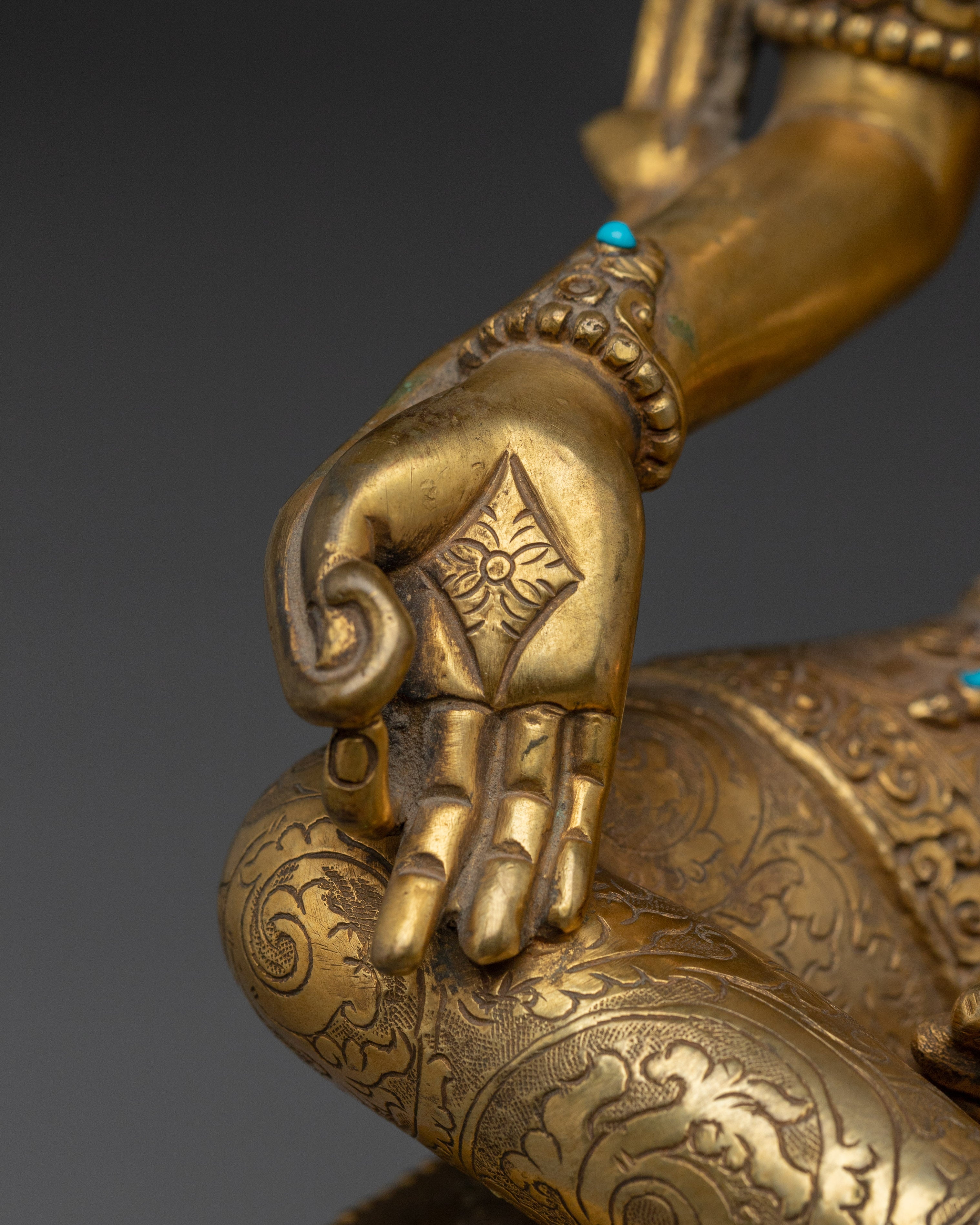 Divine Bodhisattva Green Tara Statue | Shyama Tara Copper Artwork