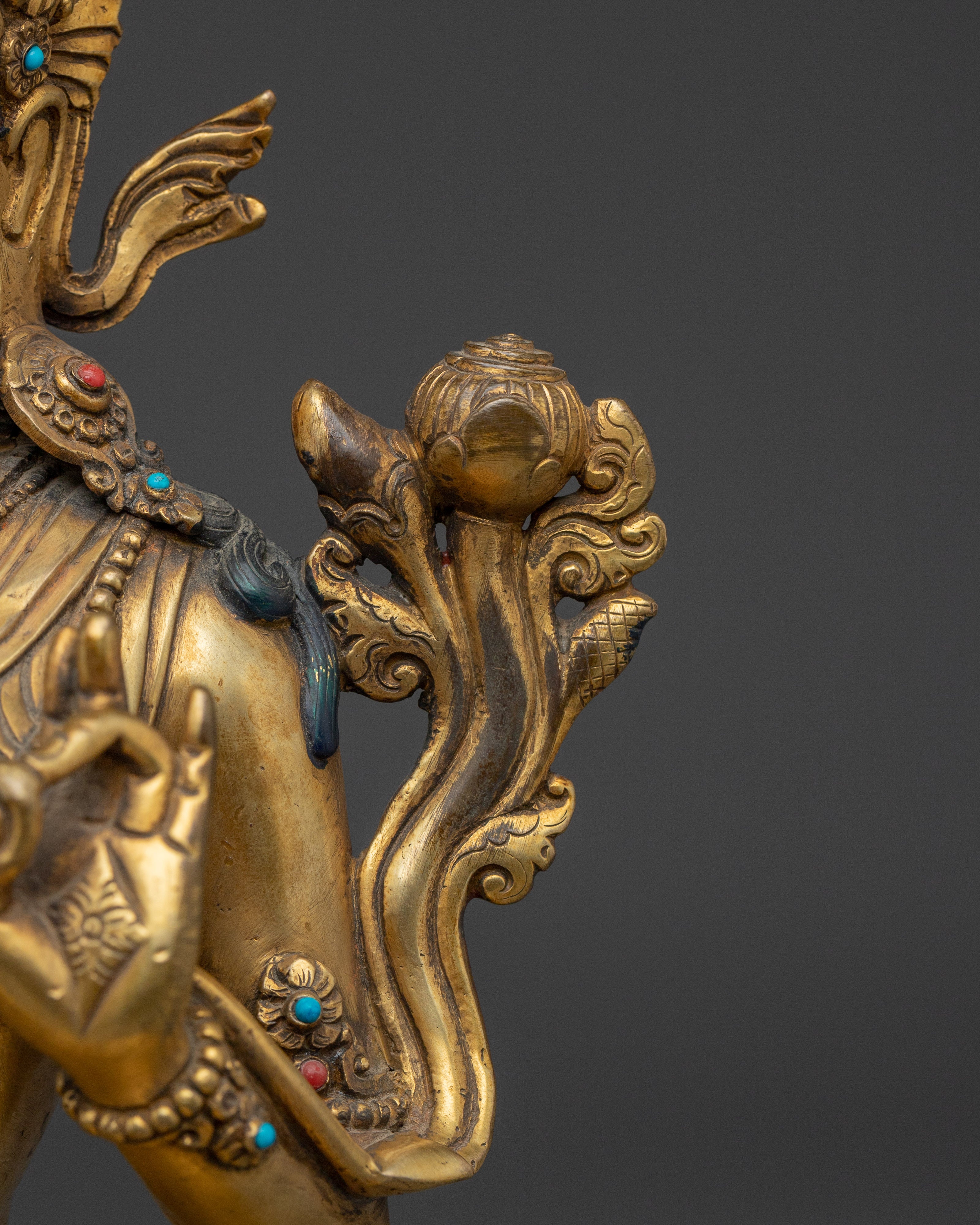Divine Bodhisattva Green Tara Statue | Shyama Tara Copper Artwork