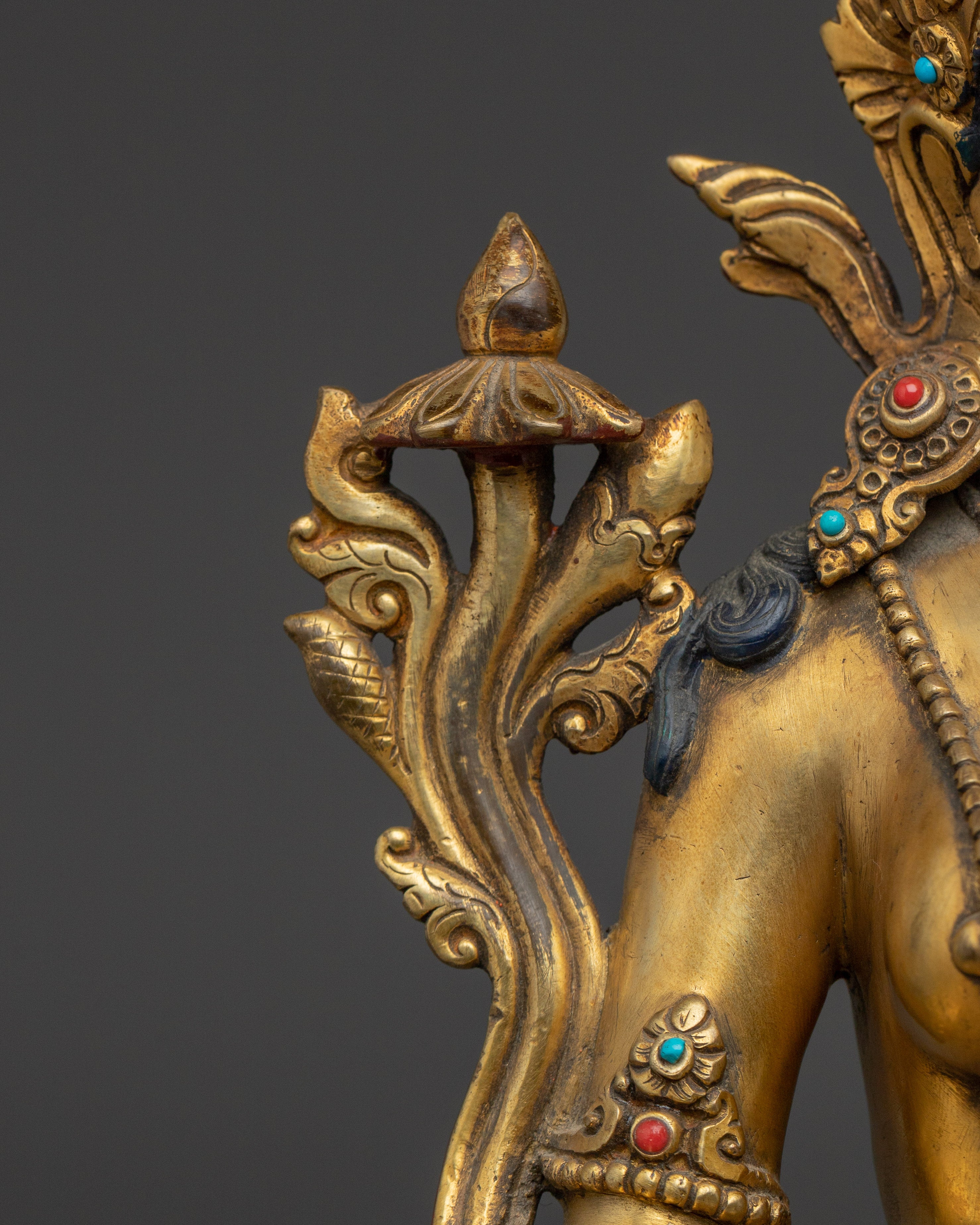 Divine Bodhisattva Green Tara Statue | Shyama Tara Copper Artwork