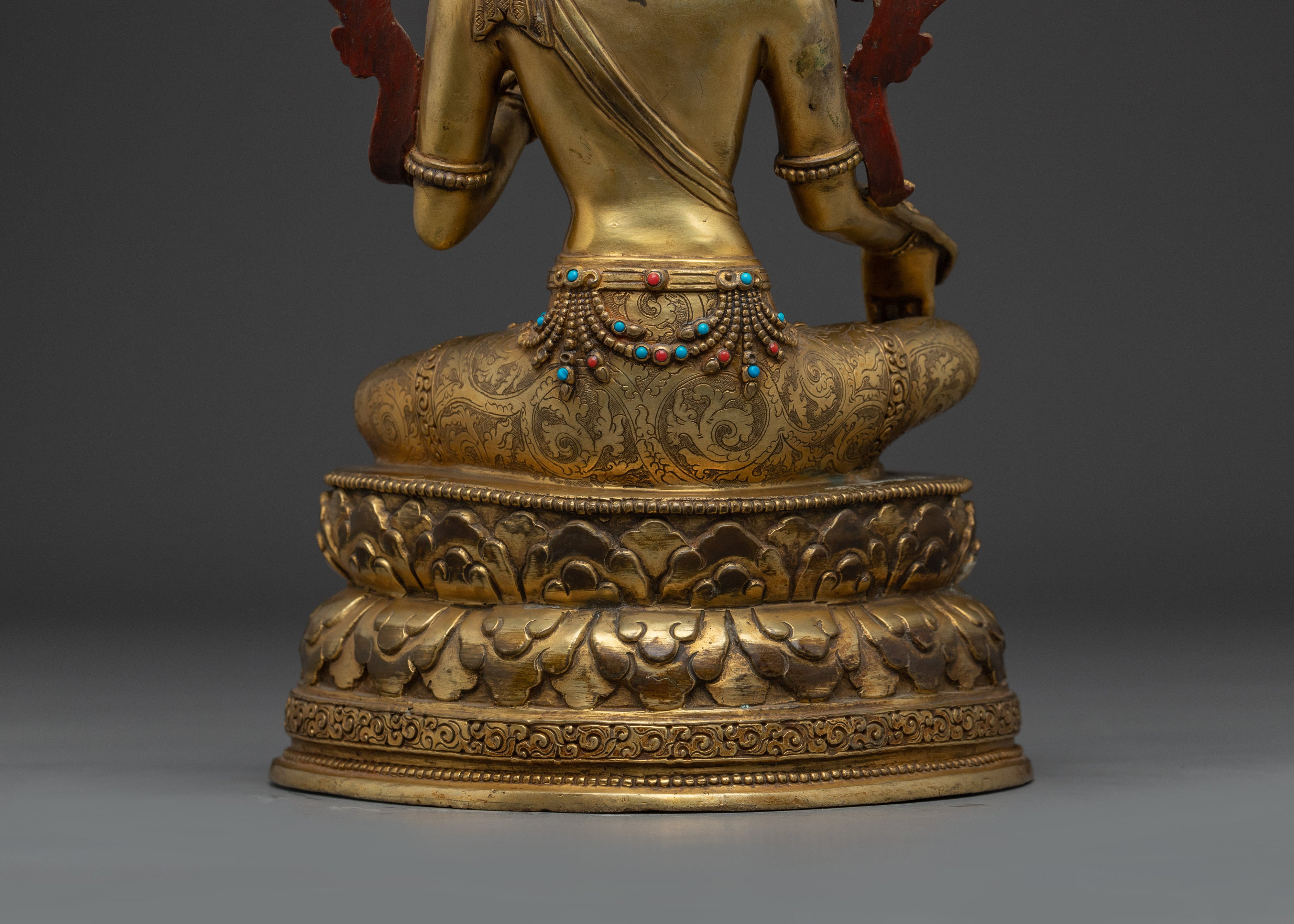 Divine Bodhisattva Green Tara Statue | Shyama Tara Copper Artwork