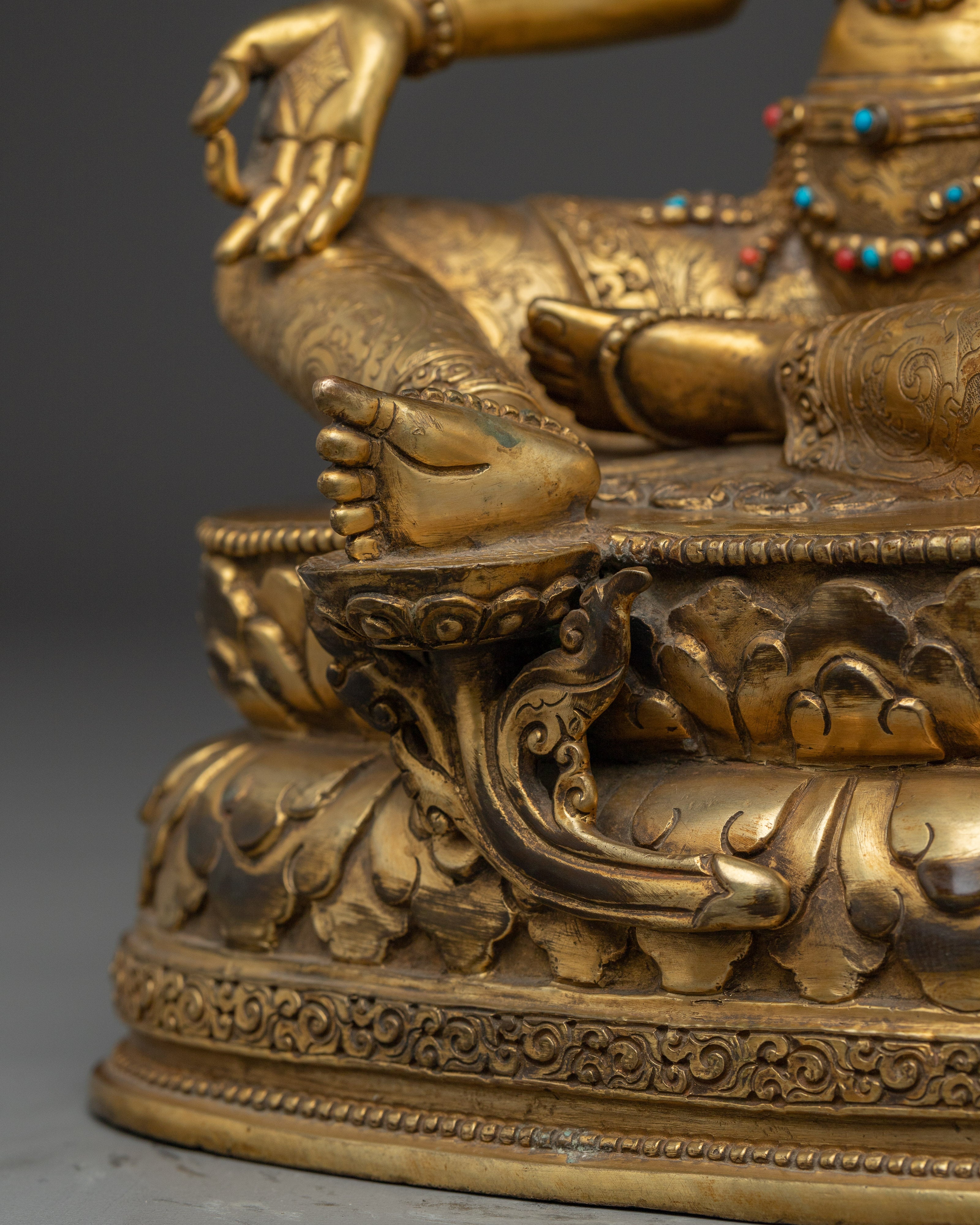 Divine Bodhisattva Green Tara Statue | Shyama Tara Copper Artwork
