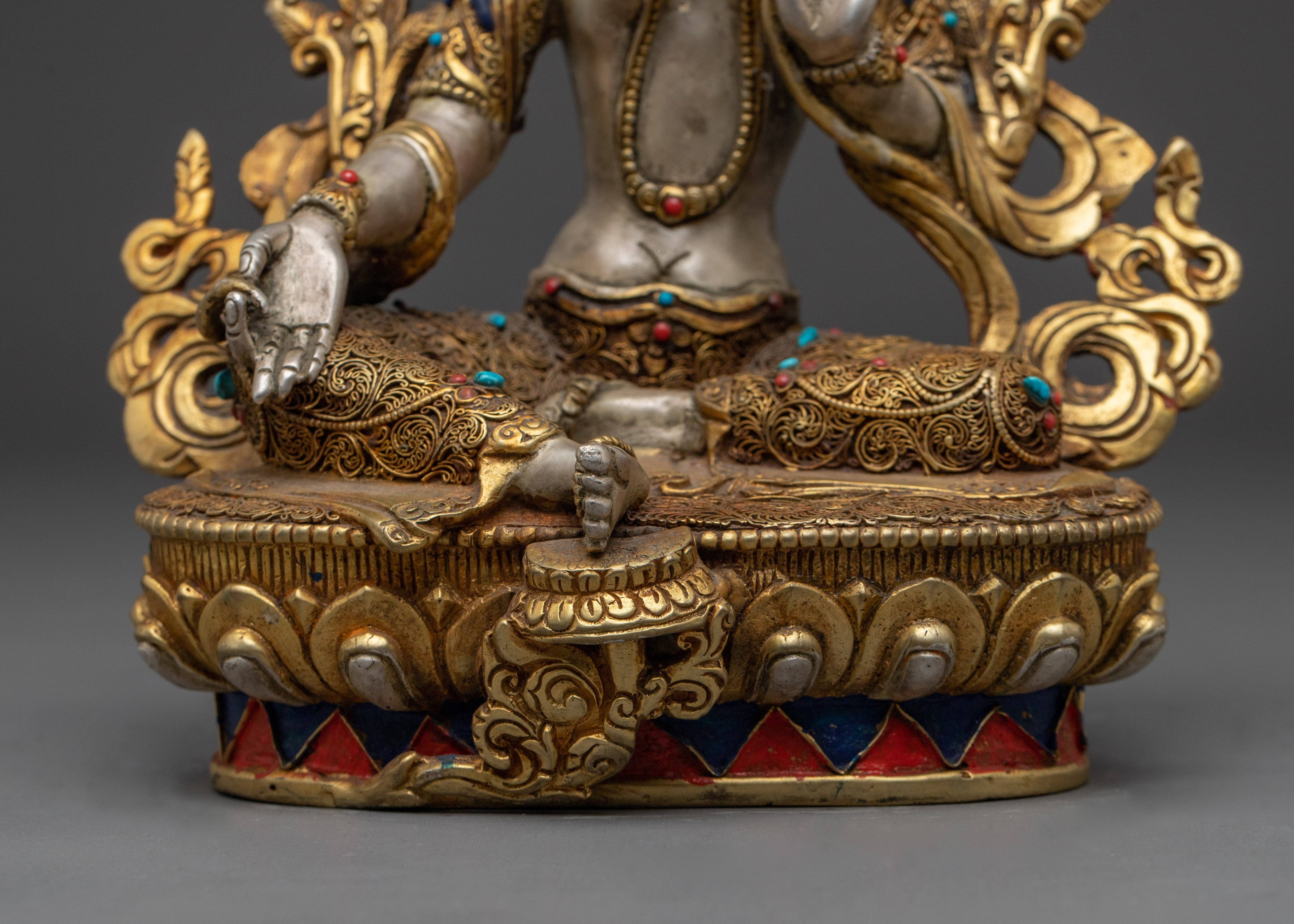 Green Tara Bodhisattva Handmade Statue | Himalayan Shyama Tara Artwork