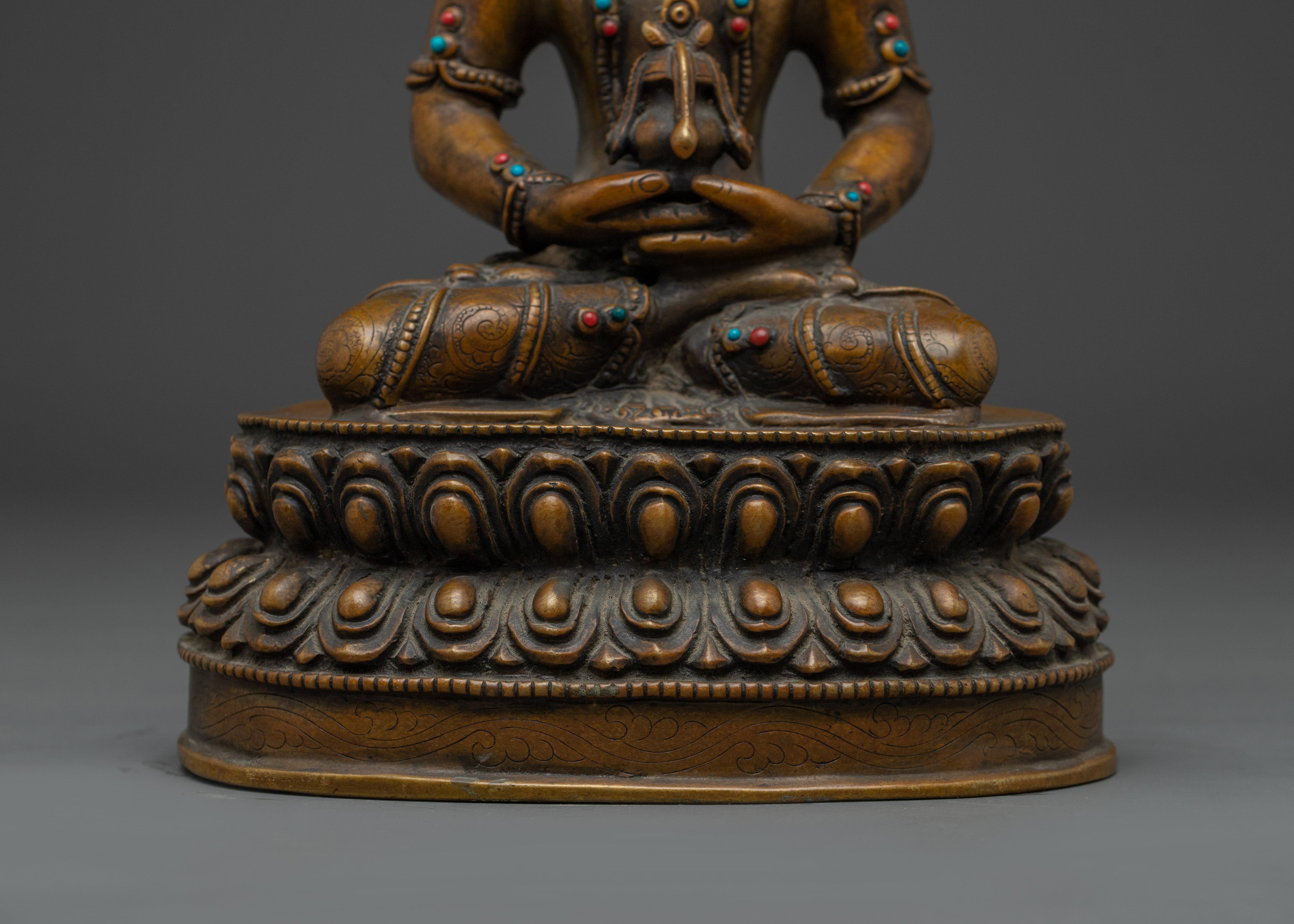 Amitayus Buddha Oxidized Statue | Buddha of Infinite Life