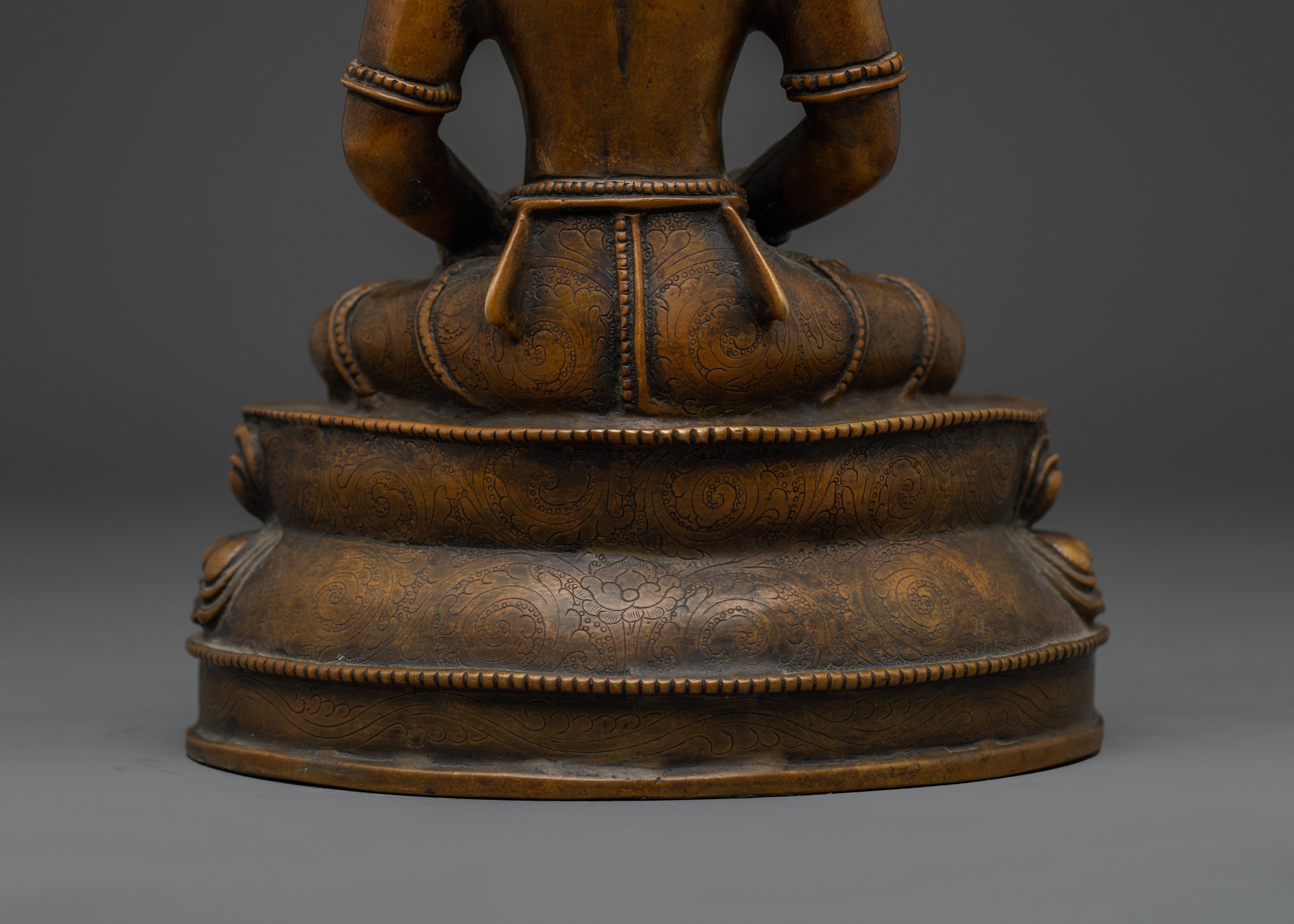 Amitayus Buddha Oxidized Statue | Buddha of Infinite Life