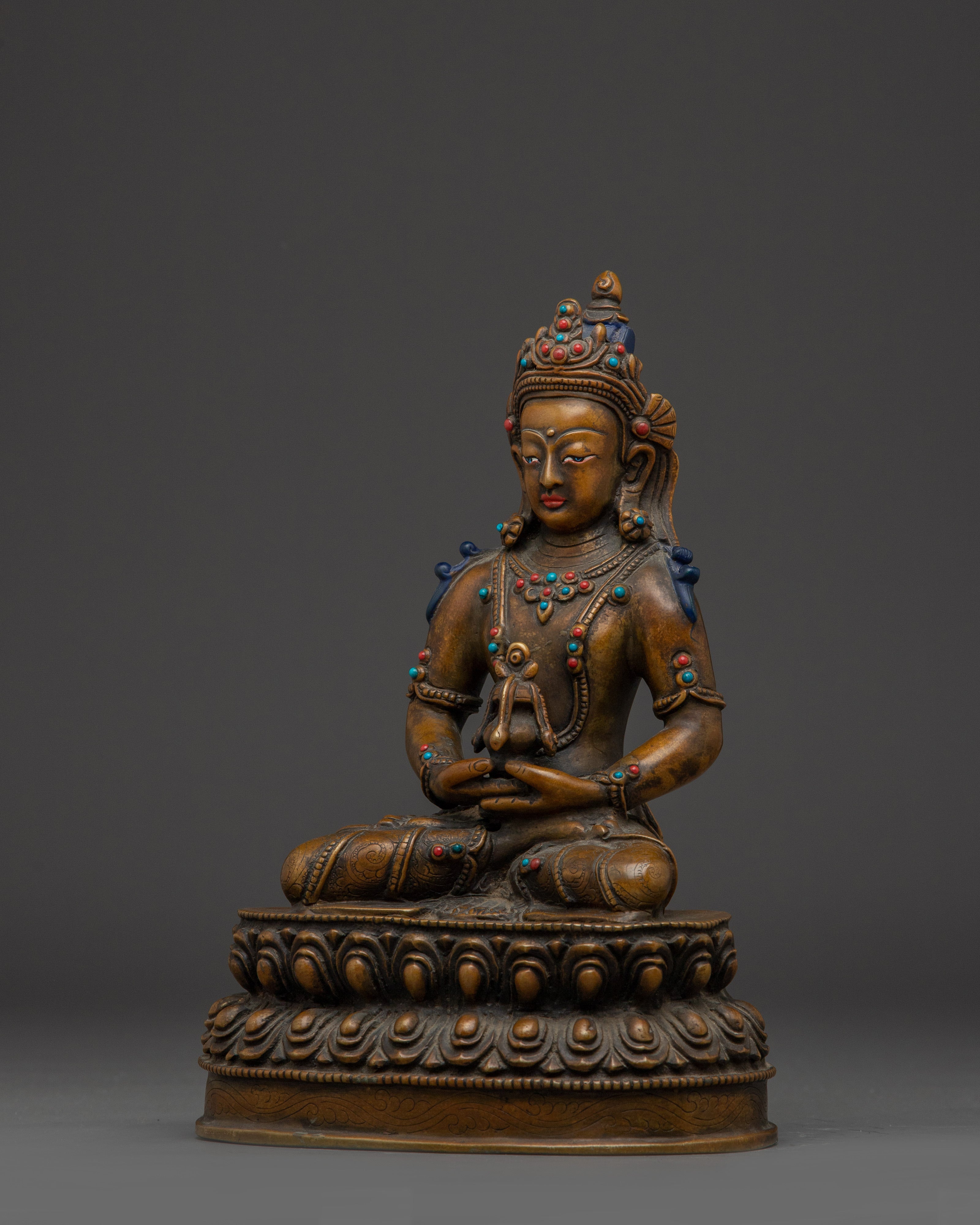 Amitayus Buddha Oxidized Statue | Buddha of Infinite Life