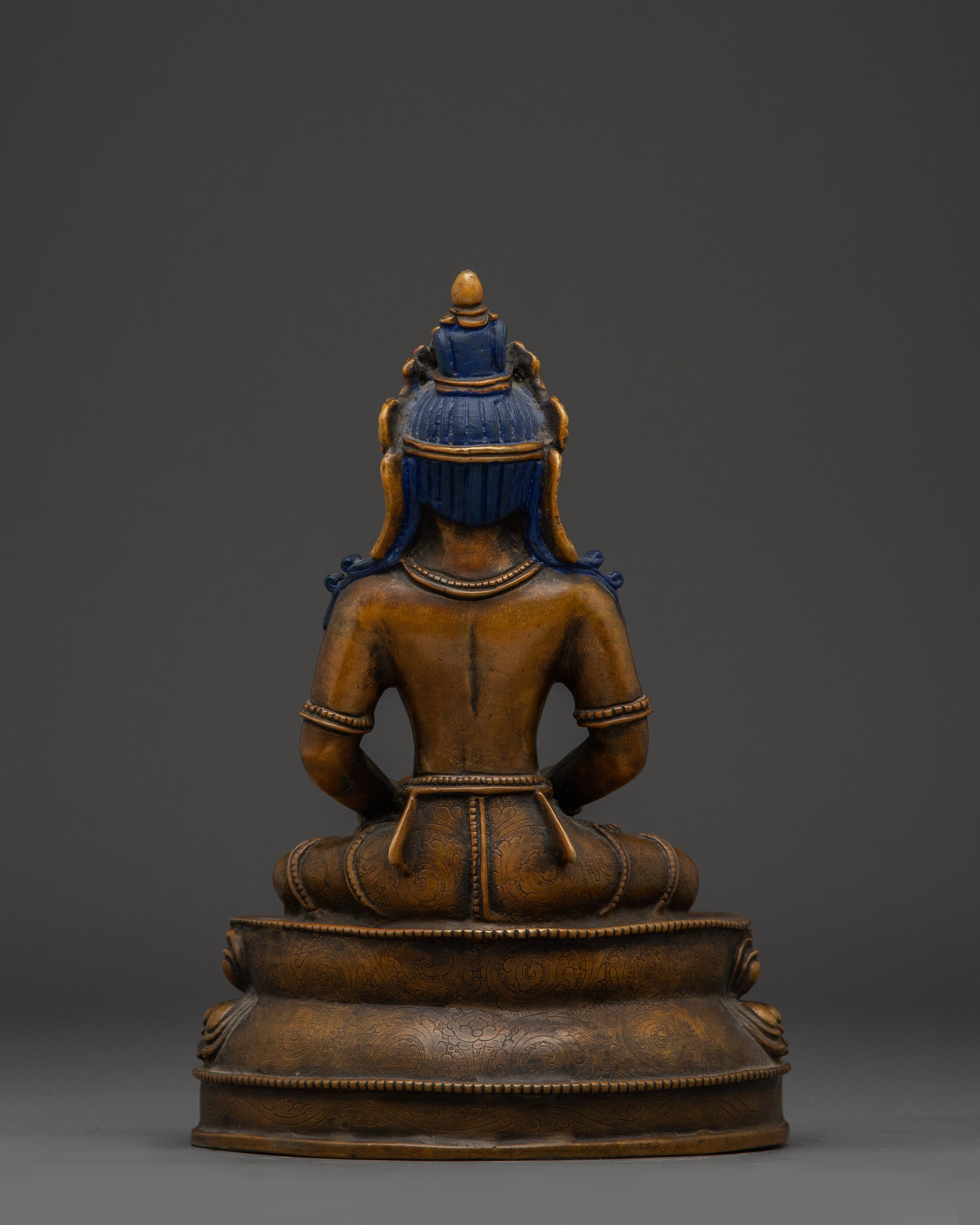 Amitayus Buddha Oxidized Statue | Buddha of Infinite Life