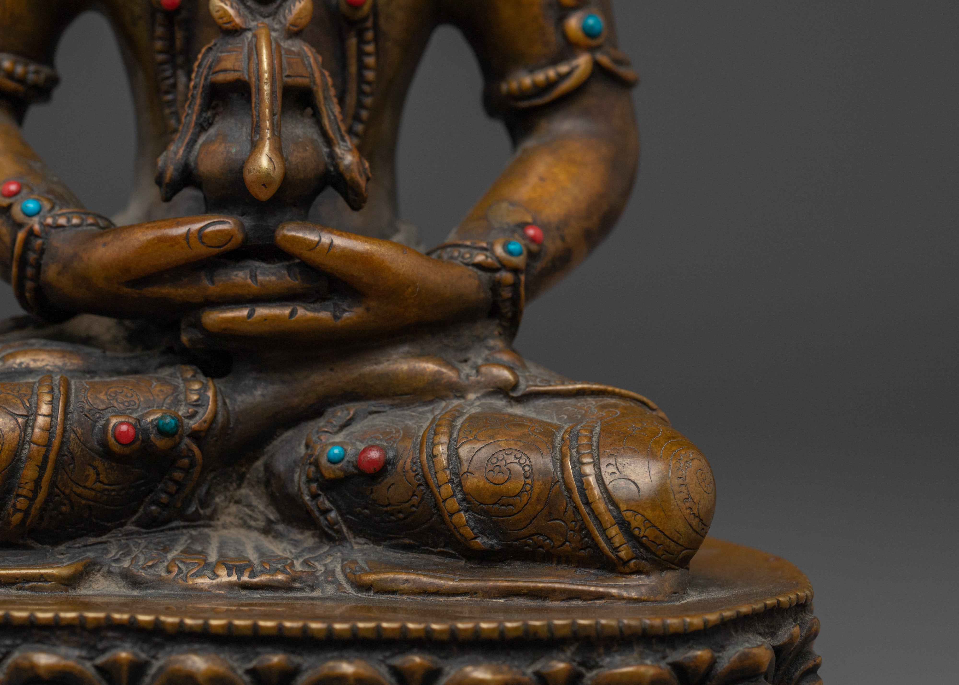 Amitayus Buddha Oxidized Statue | Buddha of Infinite Life