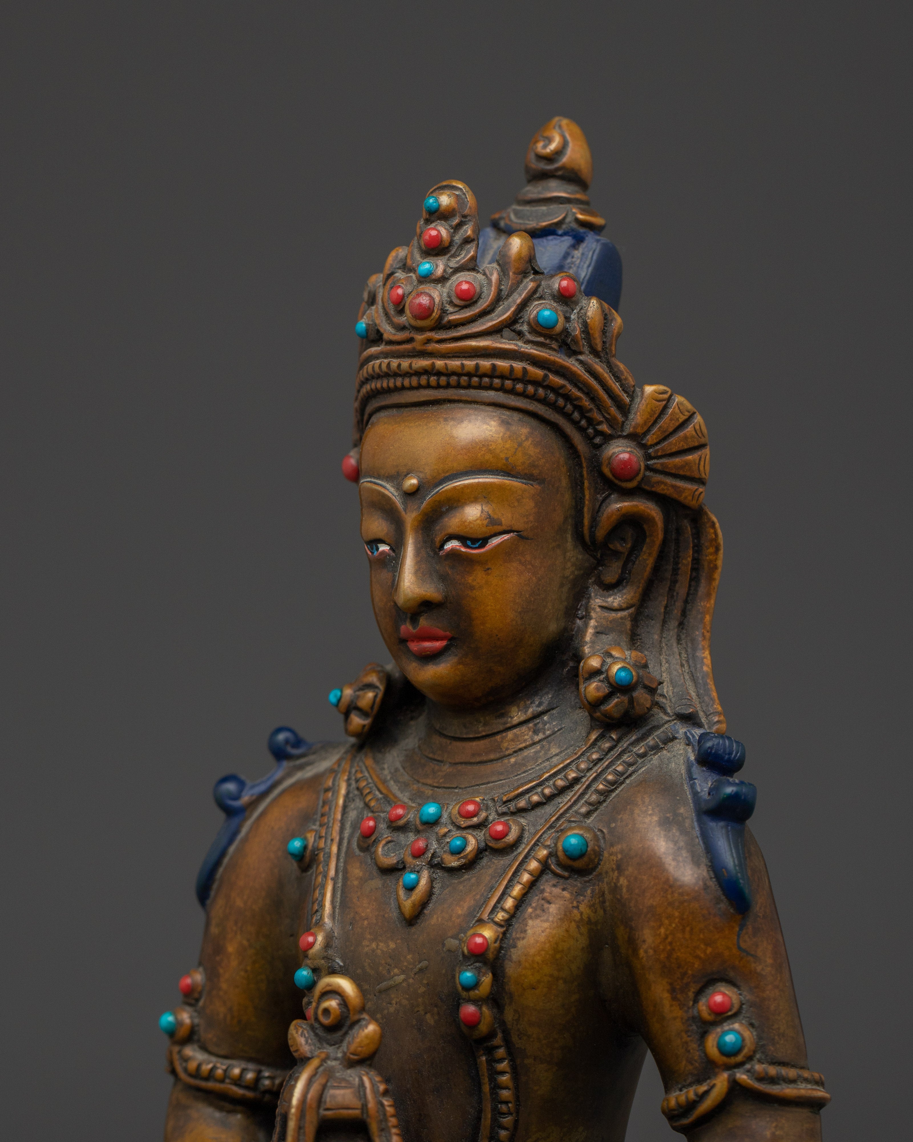 Amitayus Buddha Oxidized Statue | Buddha of Infinite Life