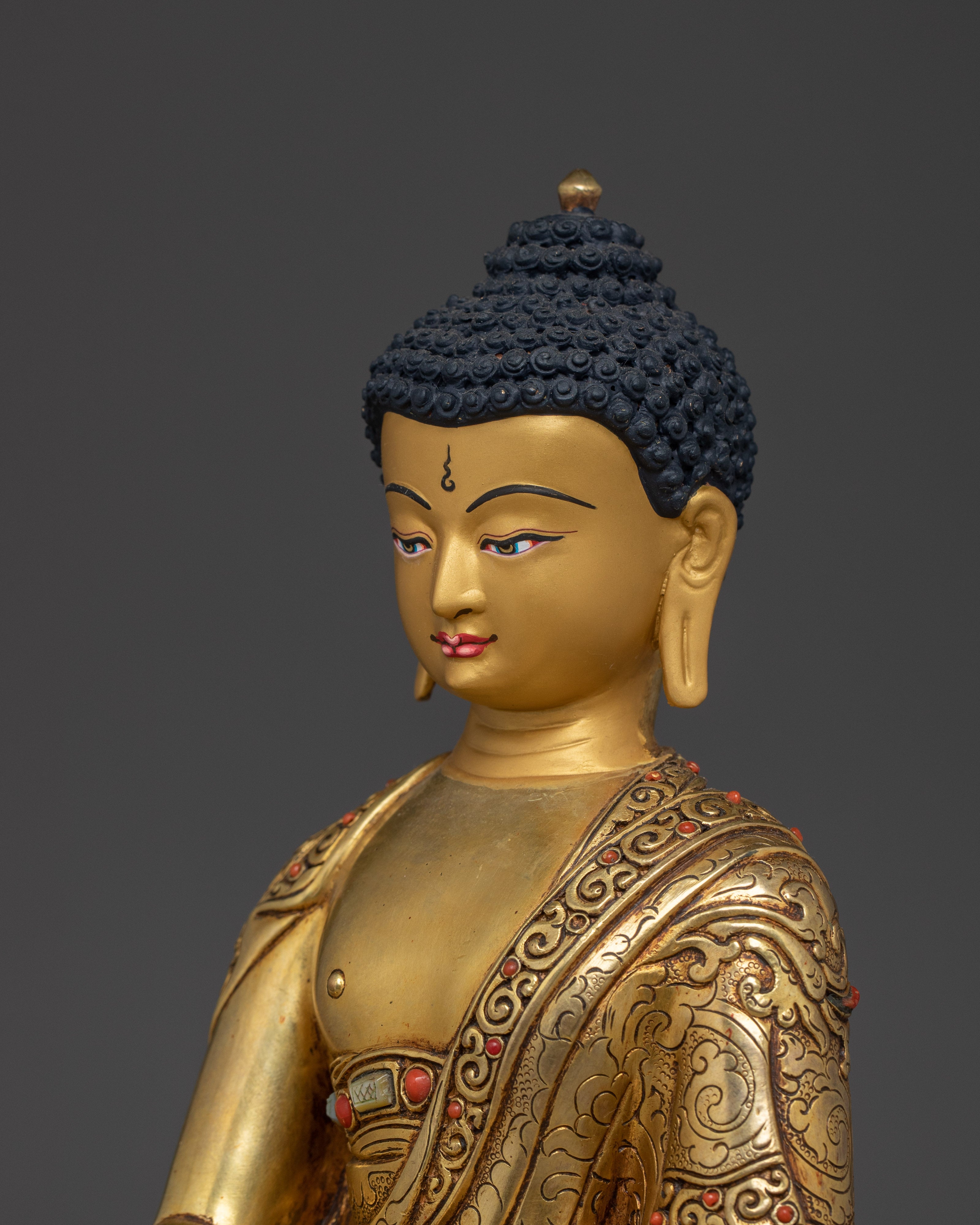 Gold Gilded Copper Shakyamuni Buddha | Buddhist Art for Shrine