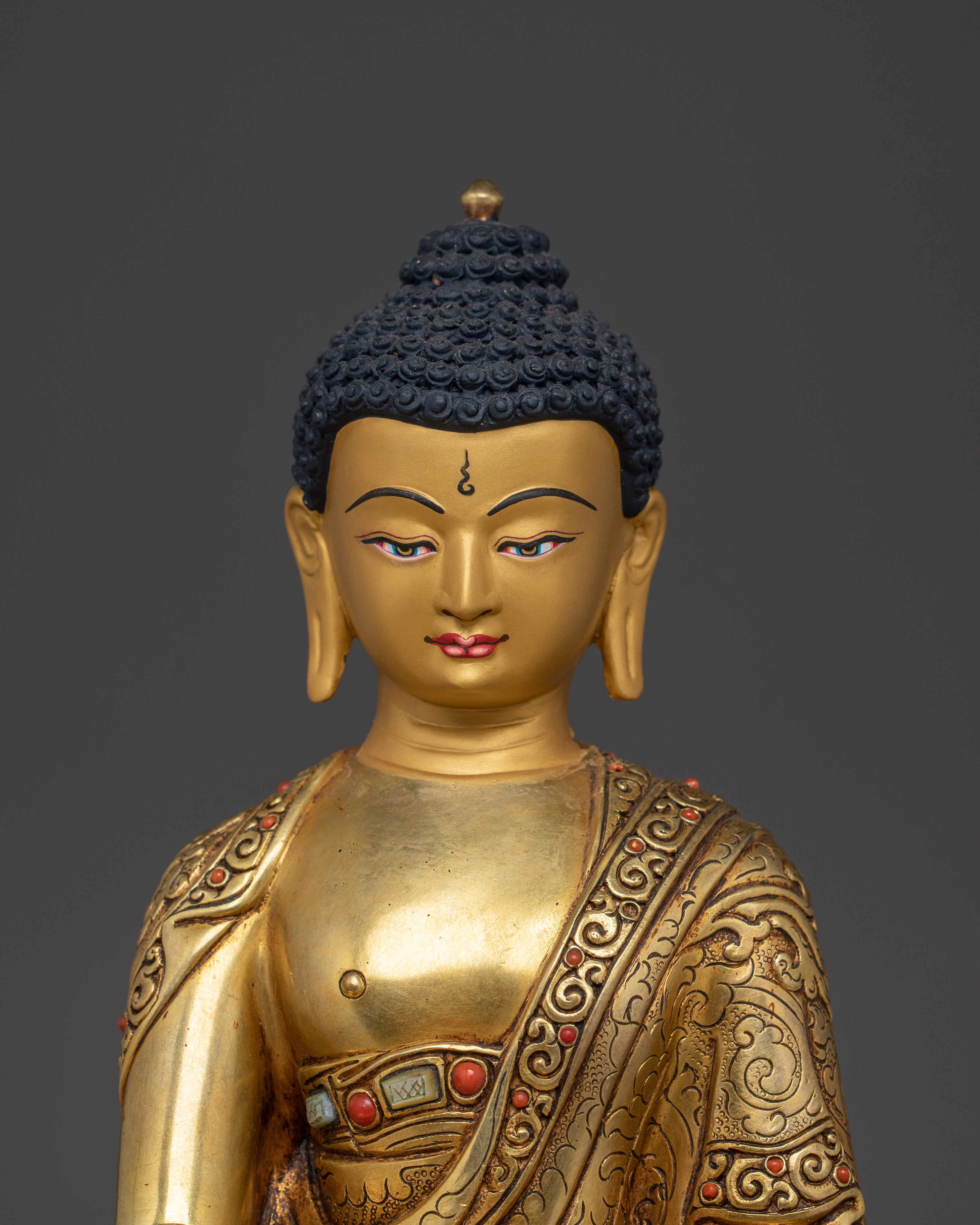 Gold Gilded Copper Shakyamuni Buddha | Buddhist Art for Shrine