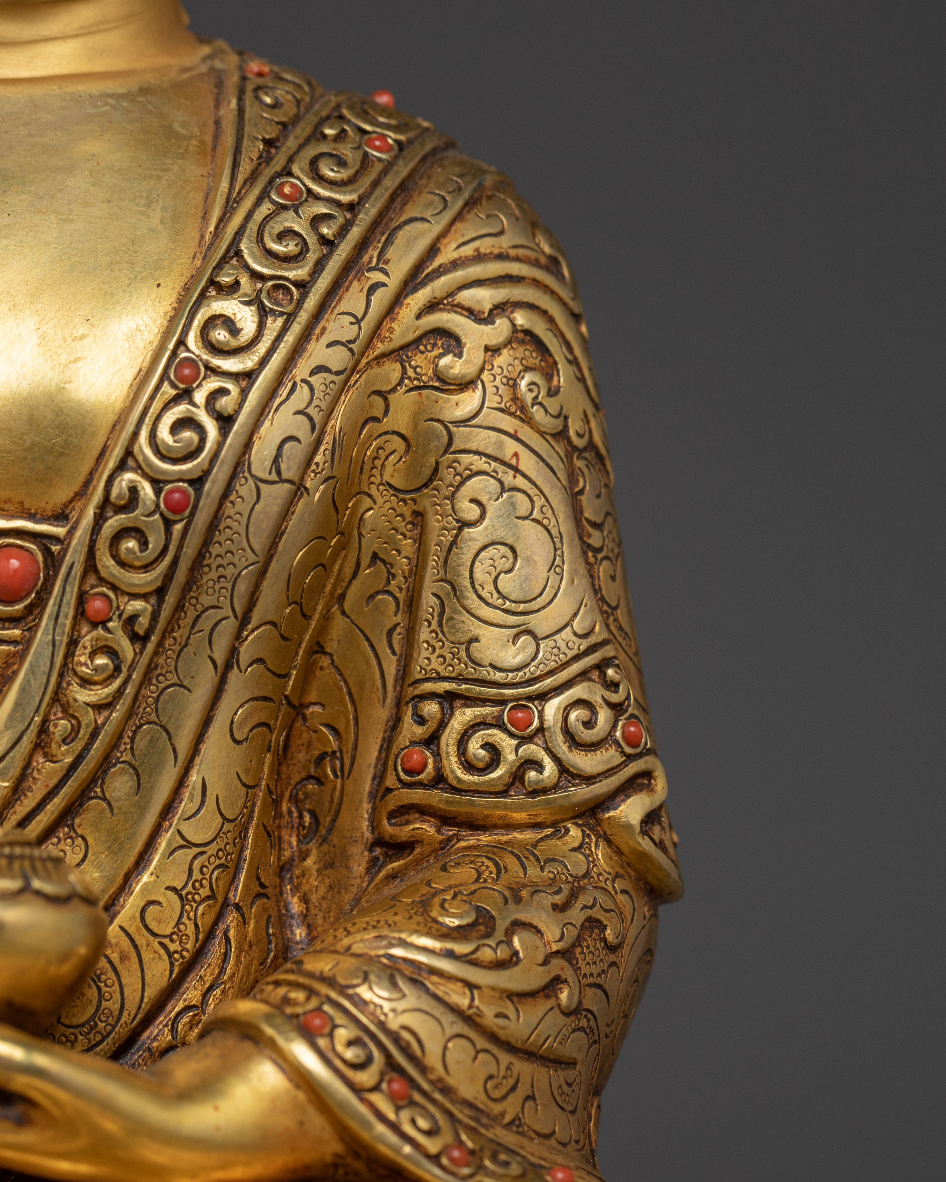 Gold Gilded Copper Shakyamuni Buddha | Buddhist Art for Shrine