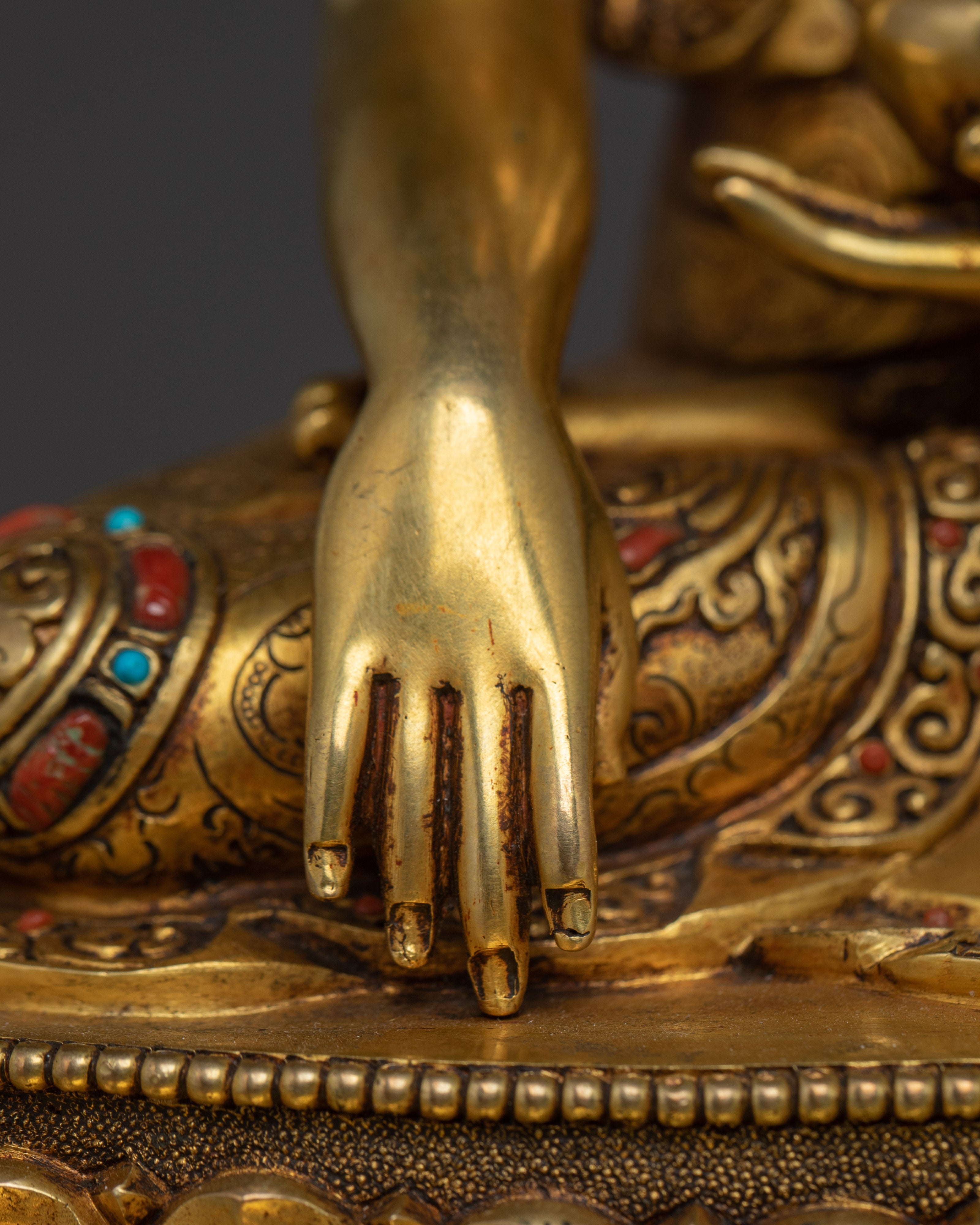 Gold Gilded Copper Shakyamuni Buddha | Buddhist Art for Shrine