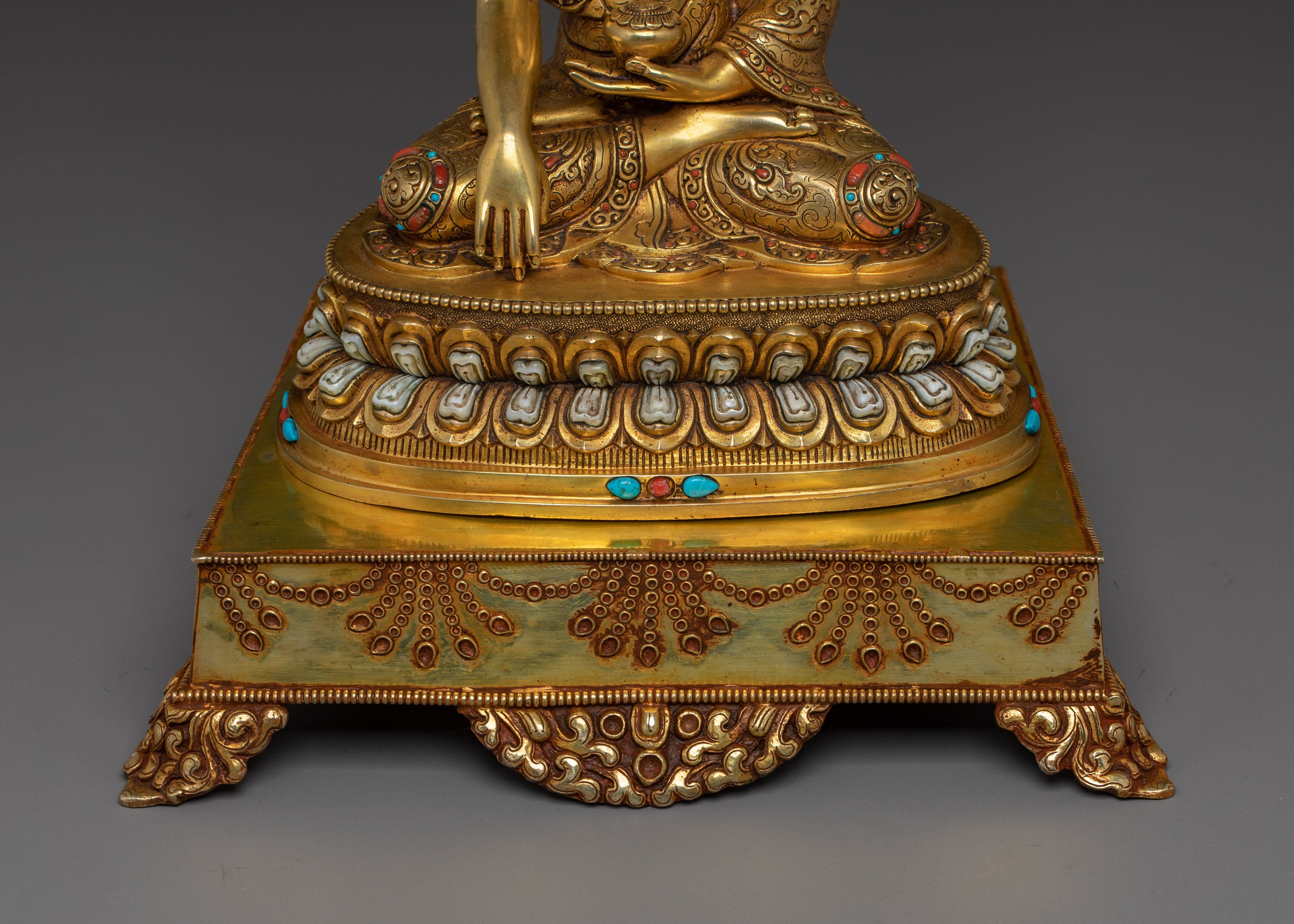 Gold Gilded Copper Shakyamuni Buddha | Buddhist Art for Shrine
