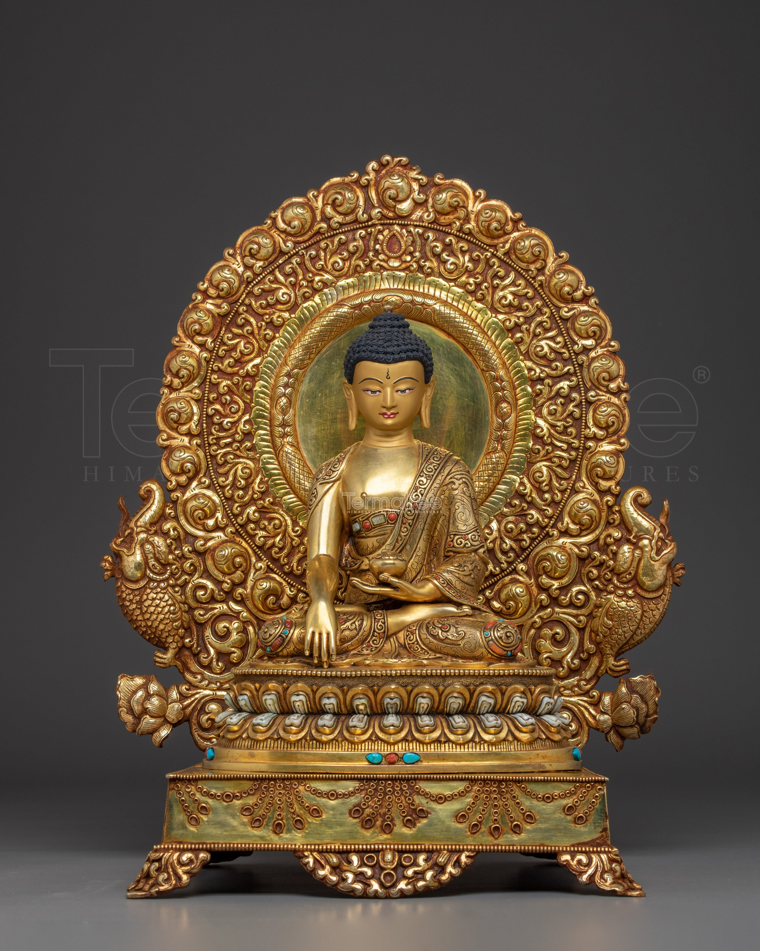 Gold Gilded Copper Shakyamuni Buddha | Buddhist Art for Shrine