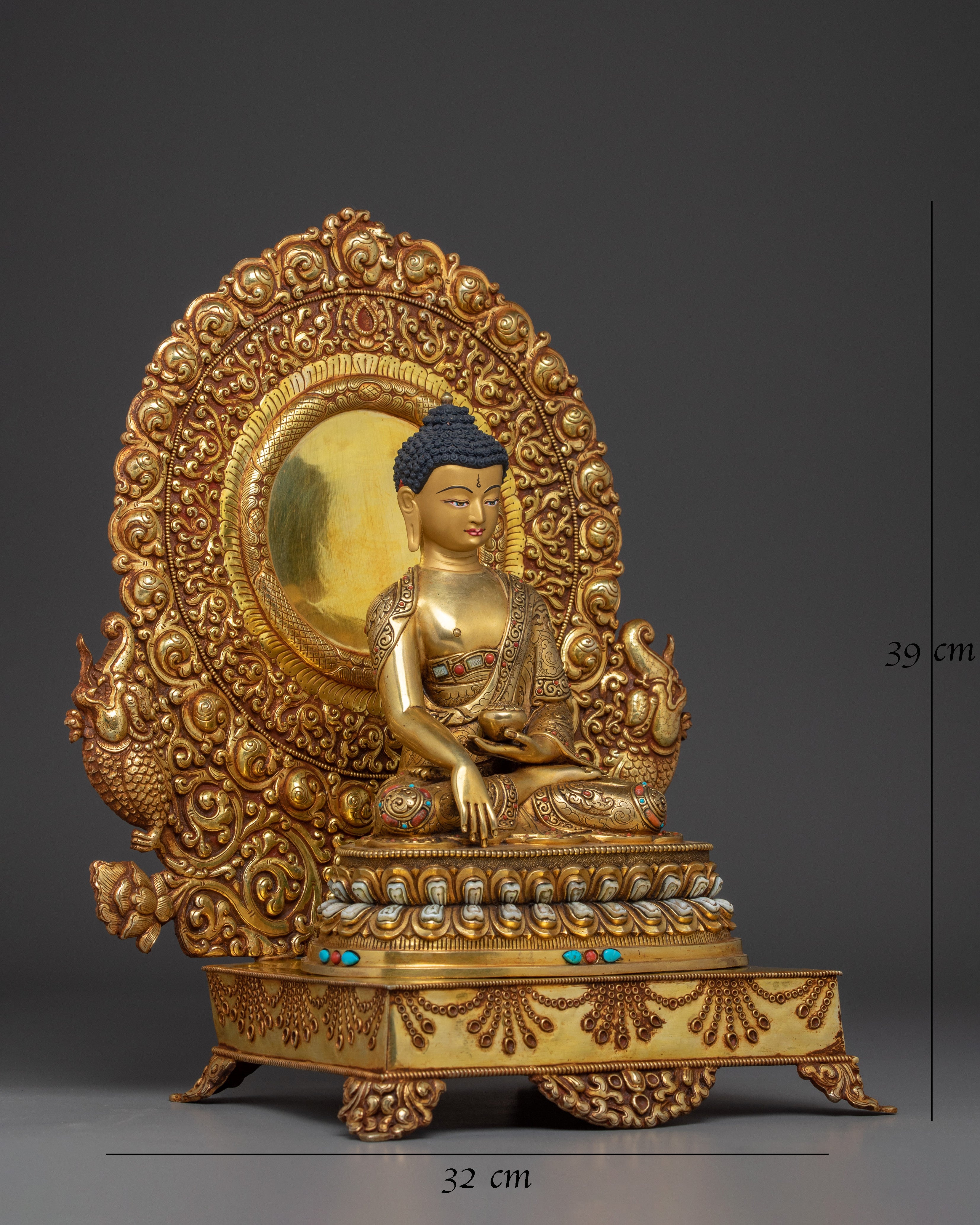 Gold Gilded Copper Shakyamuni Buddha