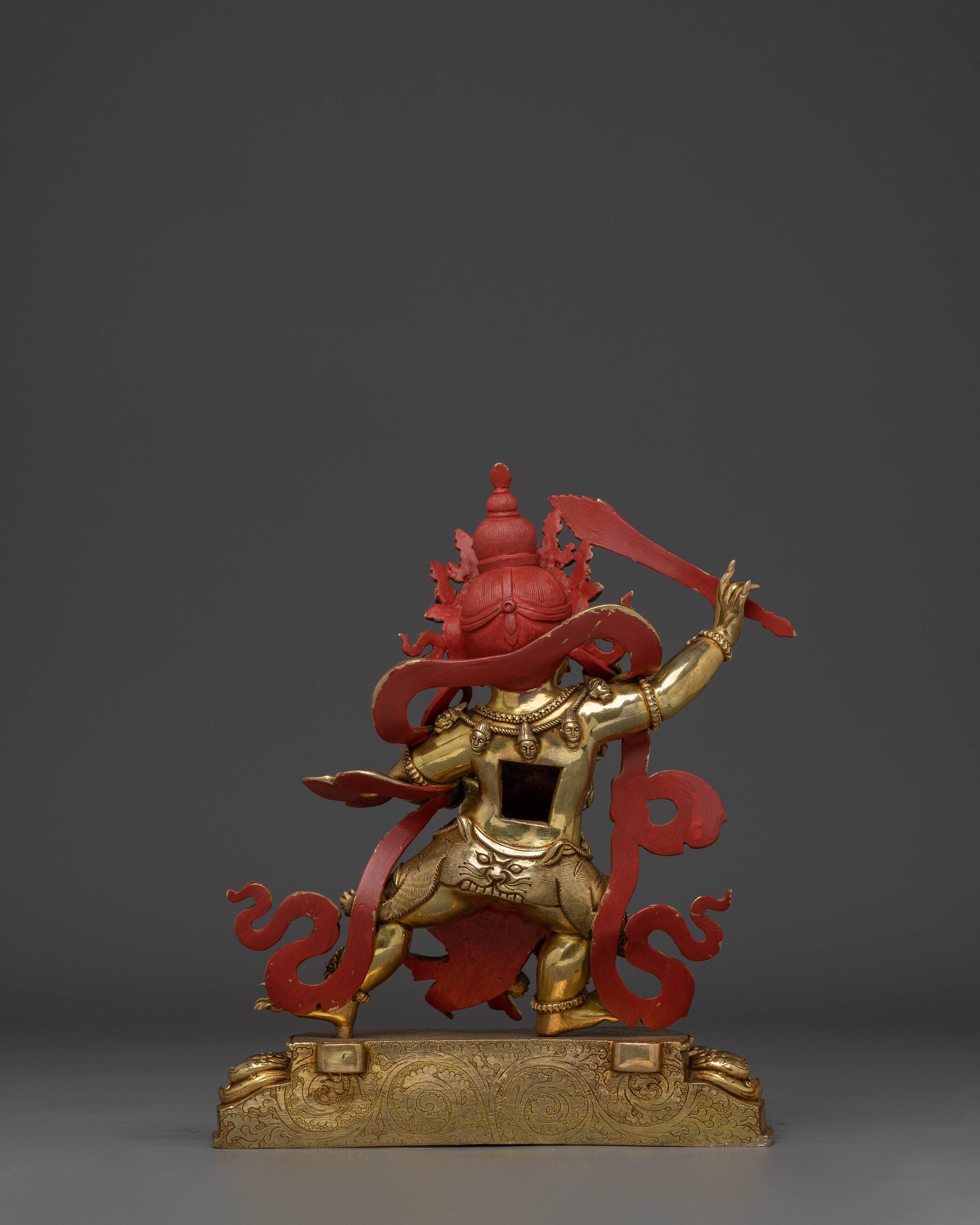 Handcrafted Black Manjushri Statue | 24K Gold Gilded Copper for Wisdom & Protection