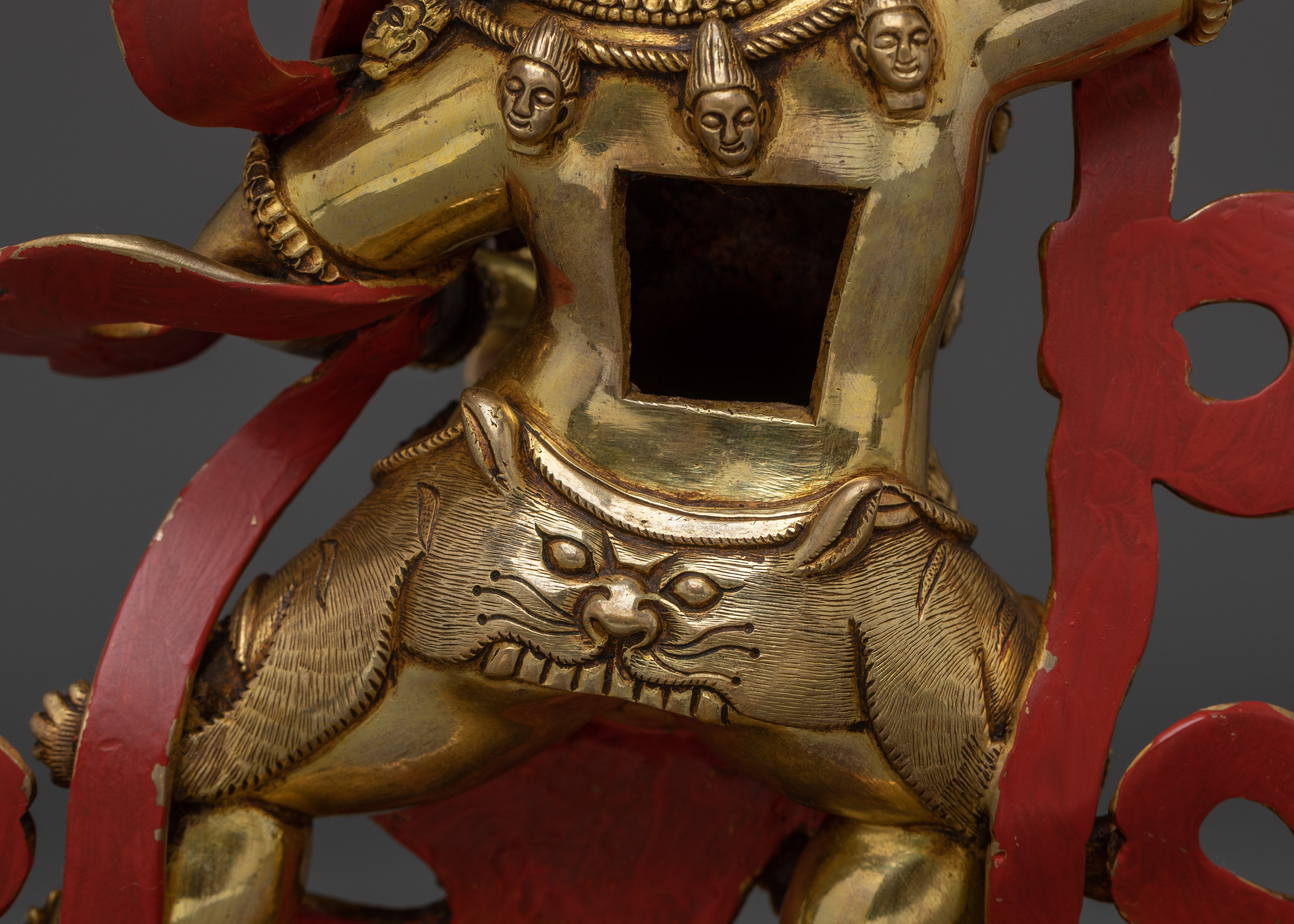 Handcrafted Black Manjushri Statue | 24K Gold Gilded Copper for Wisdom & Protection