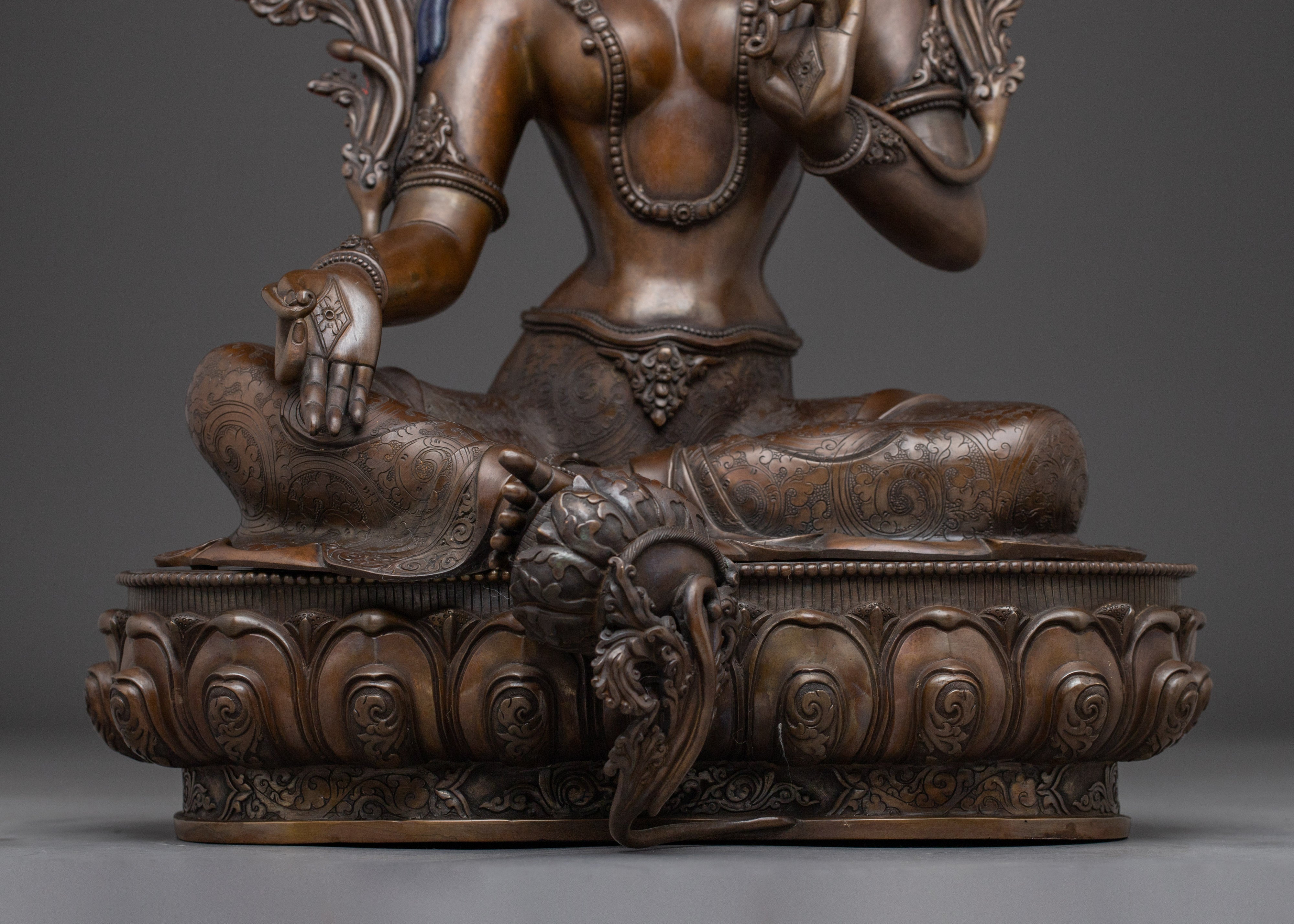Sacred Feminine Statue of Green Tara | Bodhisattva of Compassion