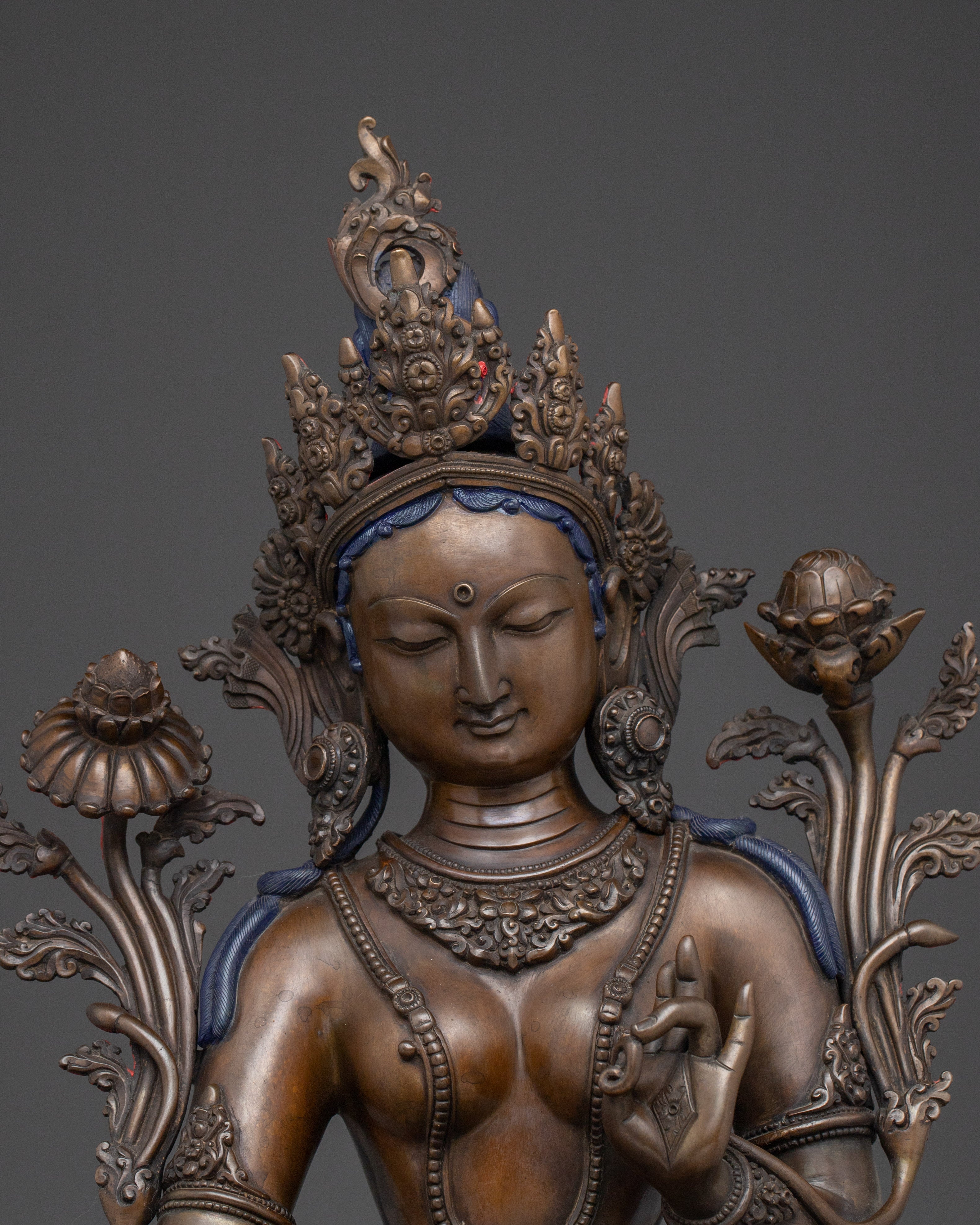 Sacred Feminine Statue of Green Tara | Bodhisattva of Compassion