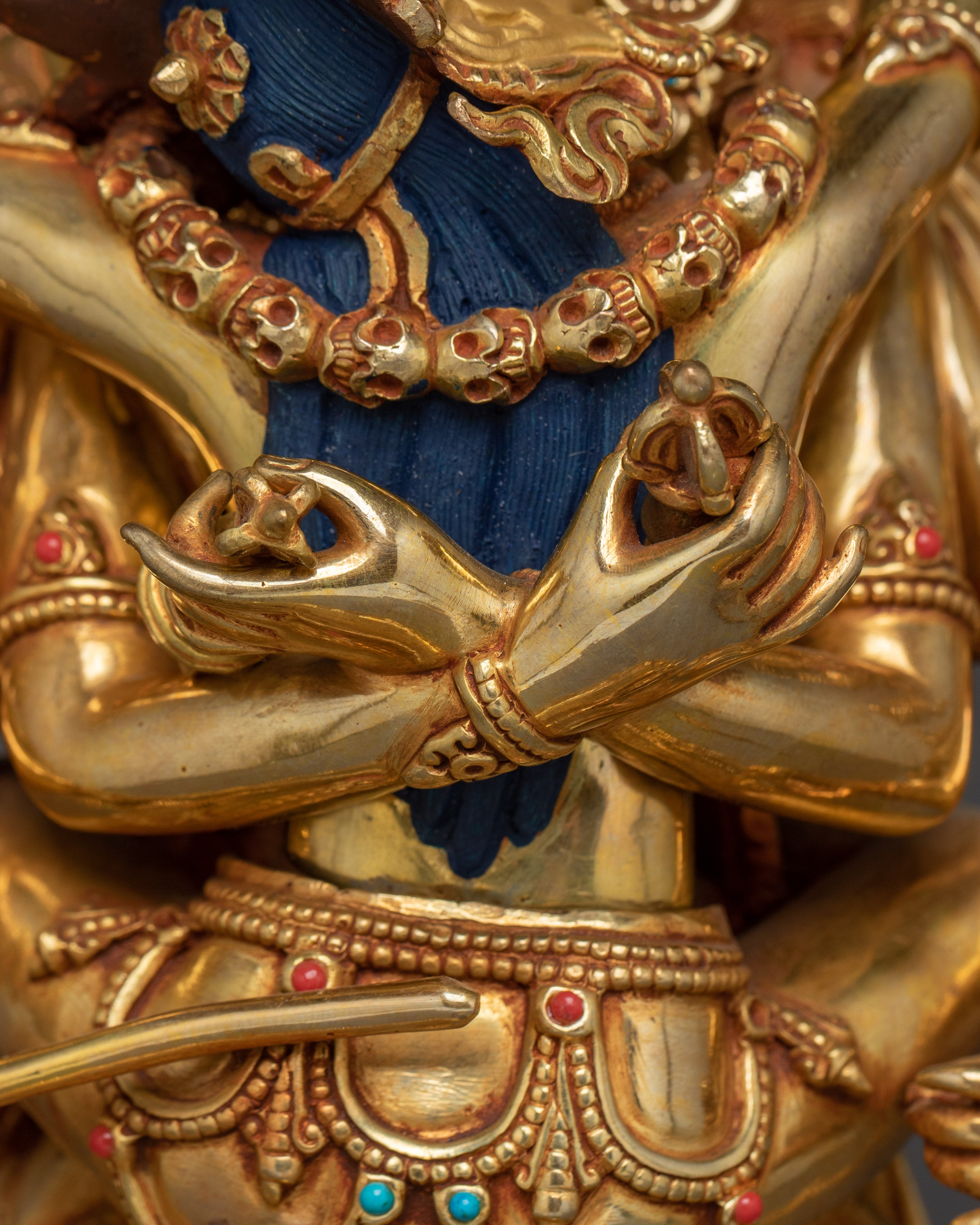 Chakrasamvara Statue in 24K Gold-Gilded | Tantric Deity for Enlightenment