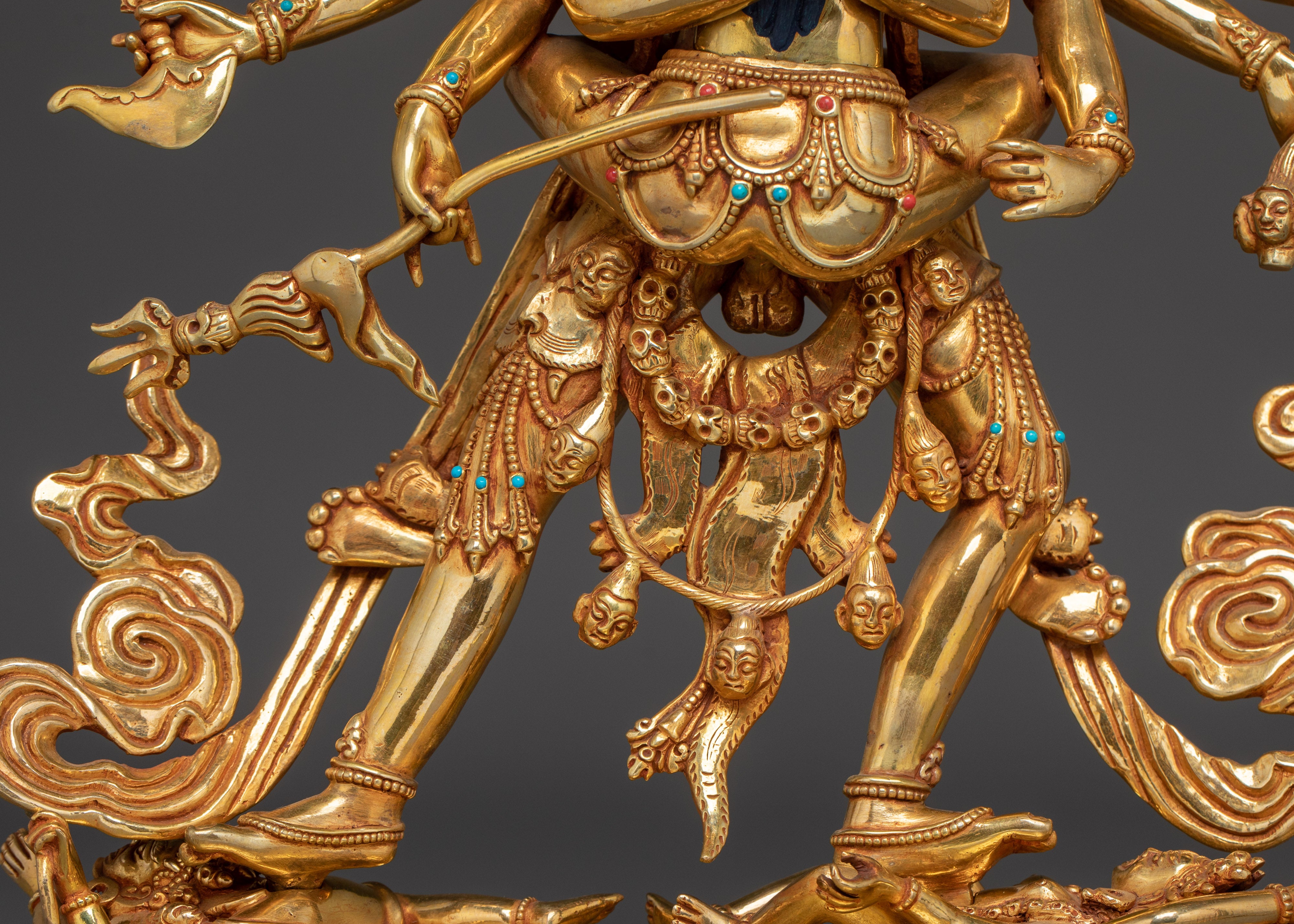 Chakrasamvara Statue in 24K Gold-Gilded | Tantric Deity for Enlightenment