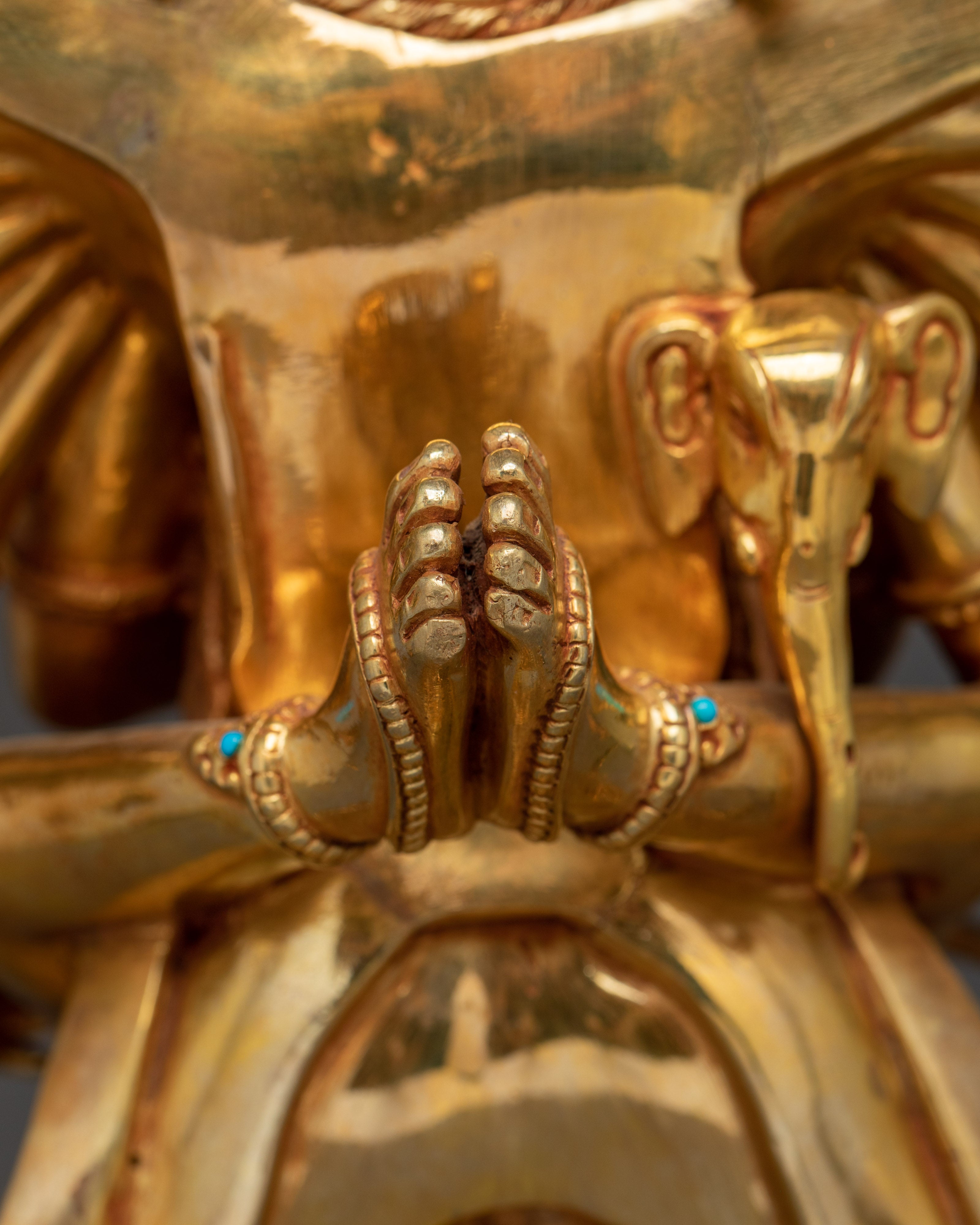 Chakrasamvara Statue in 24K Gold-Gilded | Tantric Deity for Enlightenment