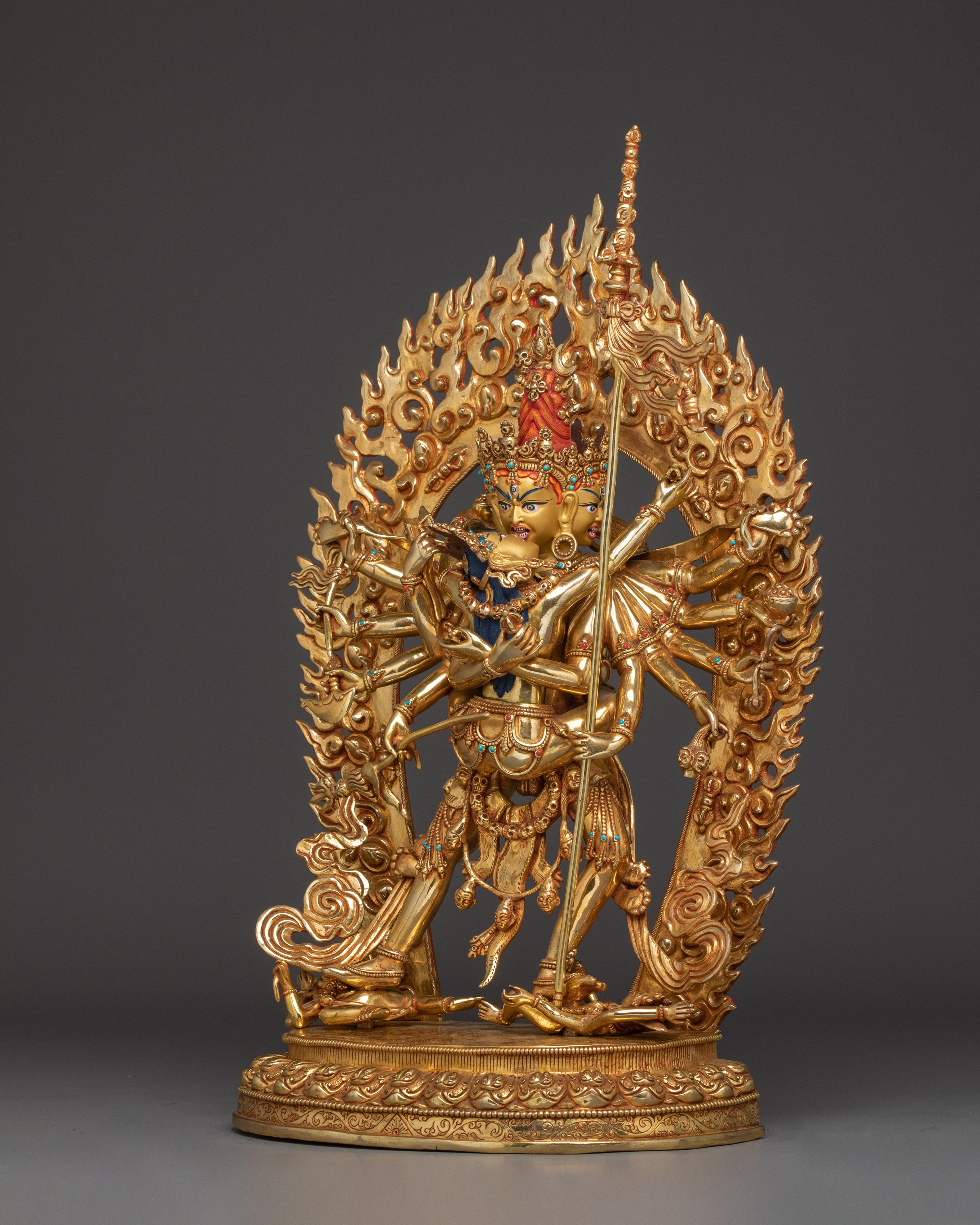 Chakrasamvara Statue in 24K Gold-Gilded | Tantric Deity for Enlightenment