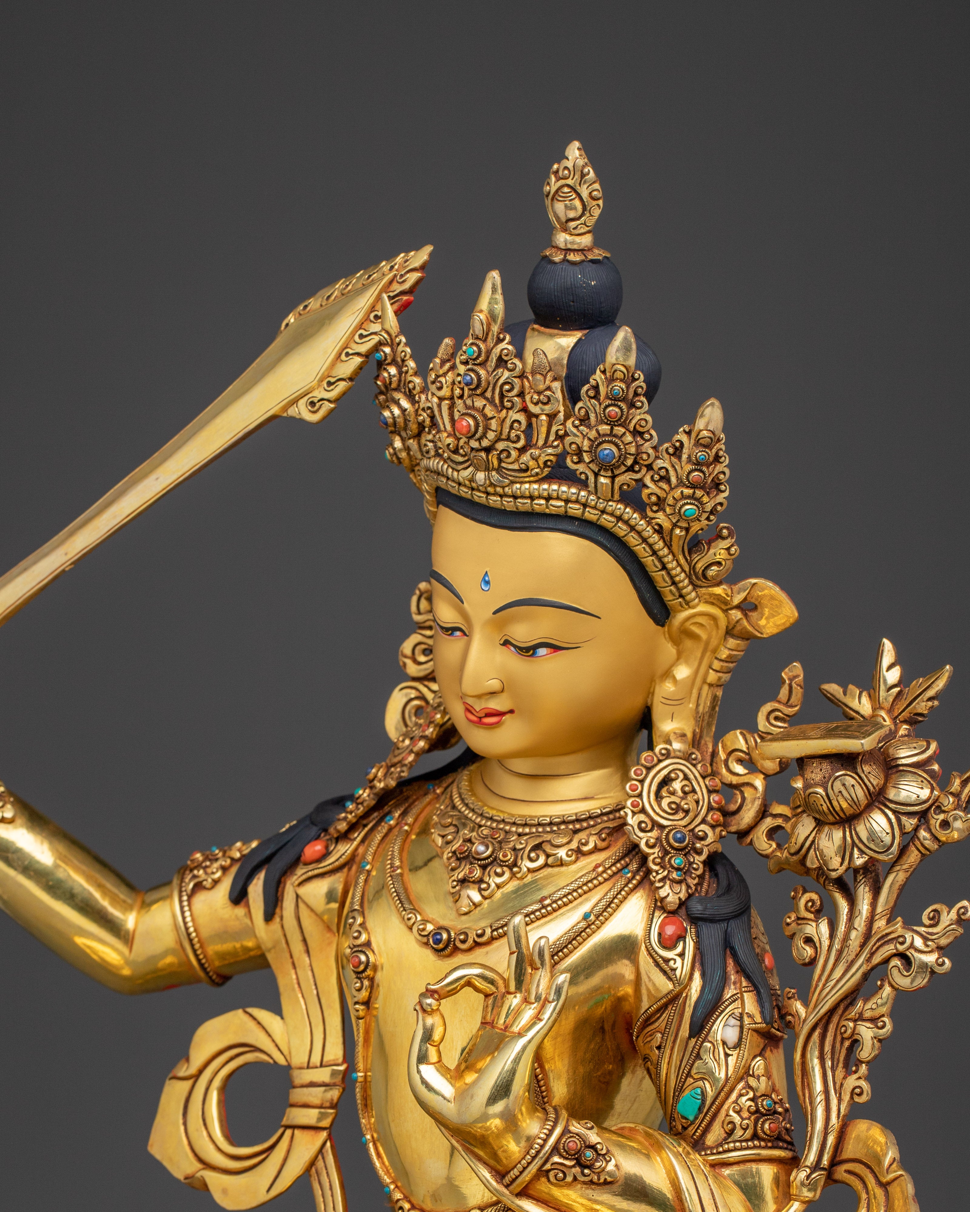 Handmade Supreme Wisdom Manjushri Art | Wisdom Bodhisattva Statue