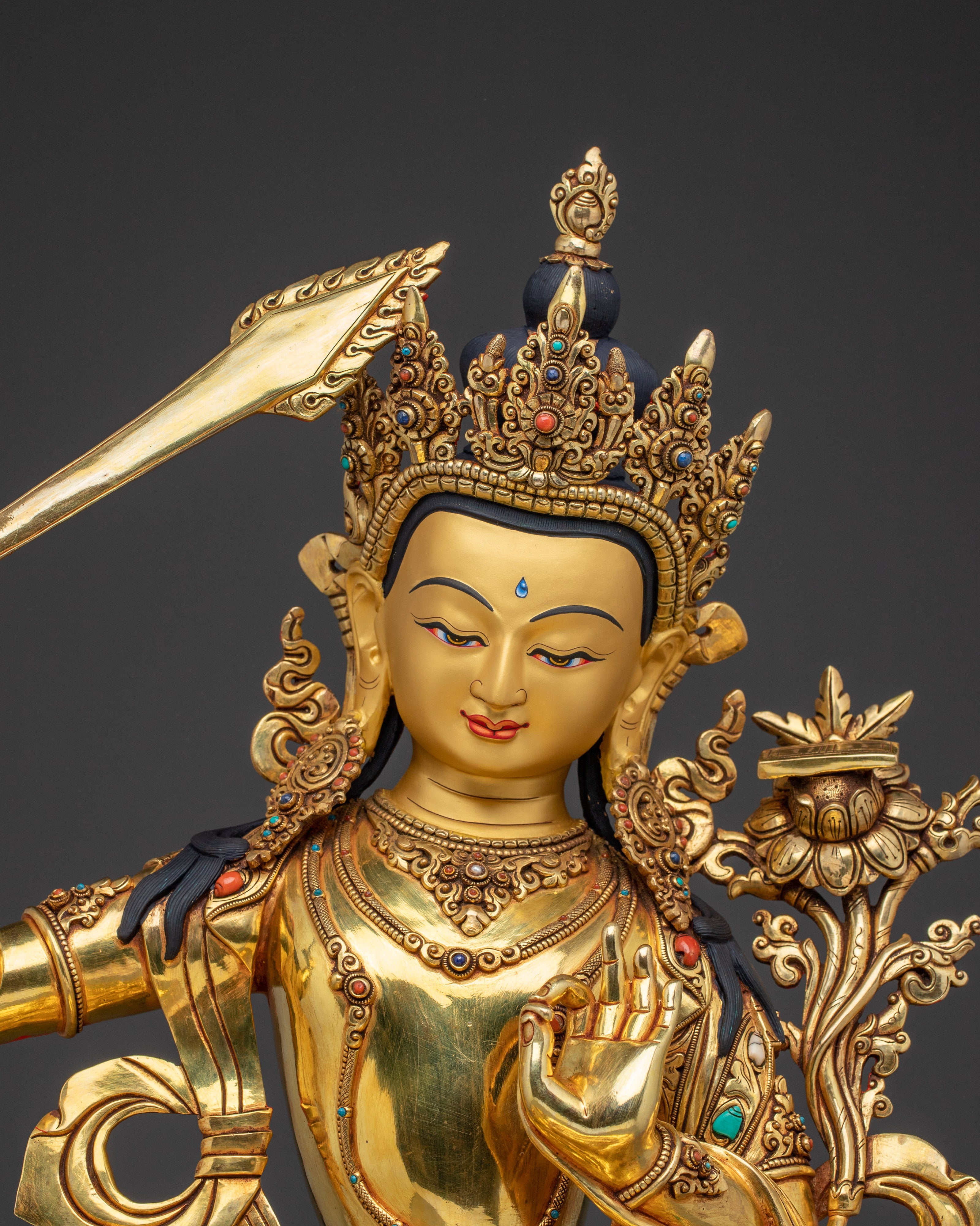 Handmade Supreme Wisdom Manjushri Art | Wisdom Bodhisattva Statue