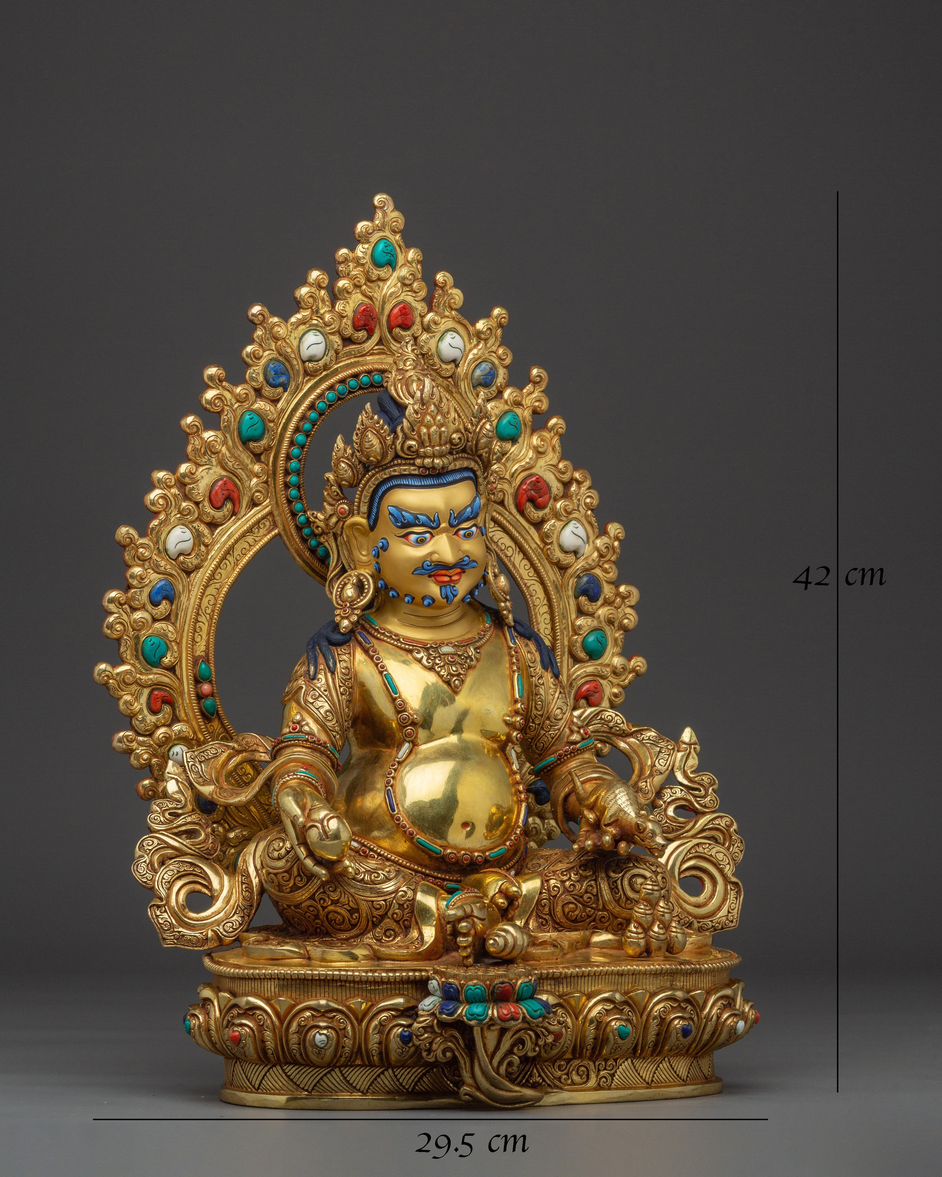 Dzambhala with Gemstone Inlays