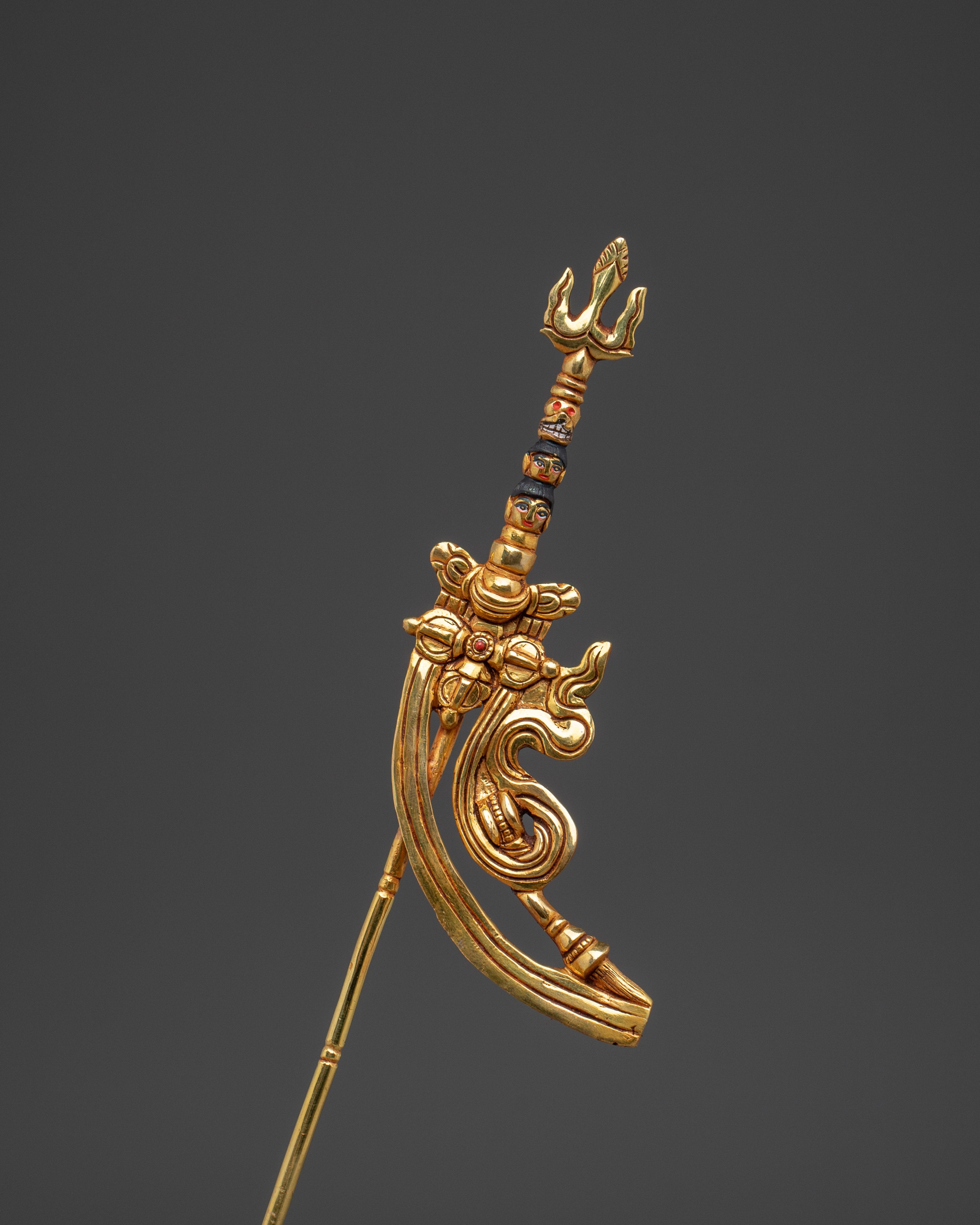 24K Gold-Gilded Guru Rinpoche Statue | Sacred Copper Sculpture of Padmasambhava for Shrine