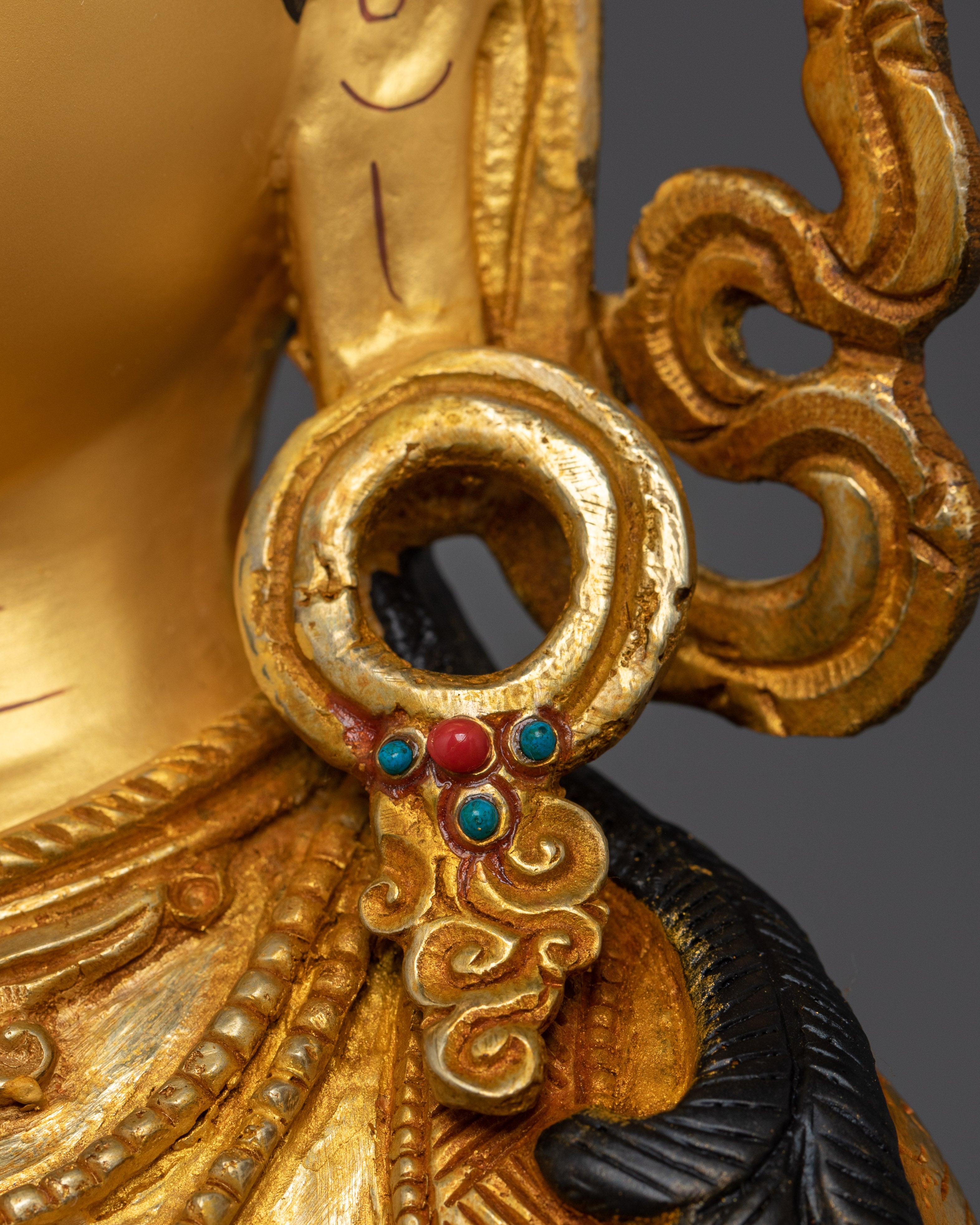 Handcrafted White Tara with Gemstones | Copper Sculpture of Healing & Longevity