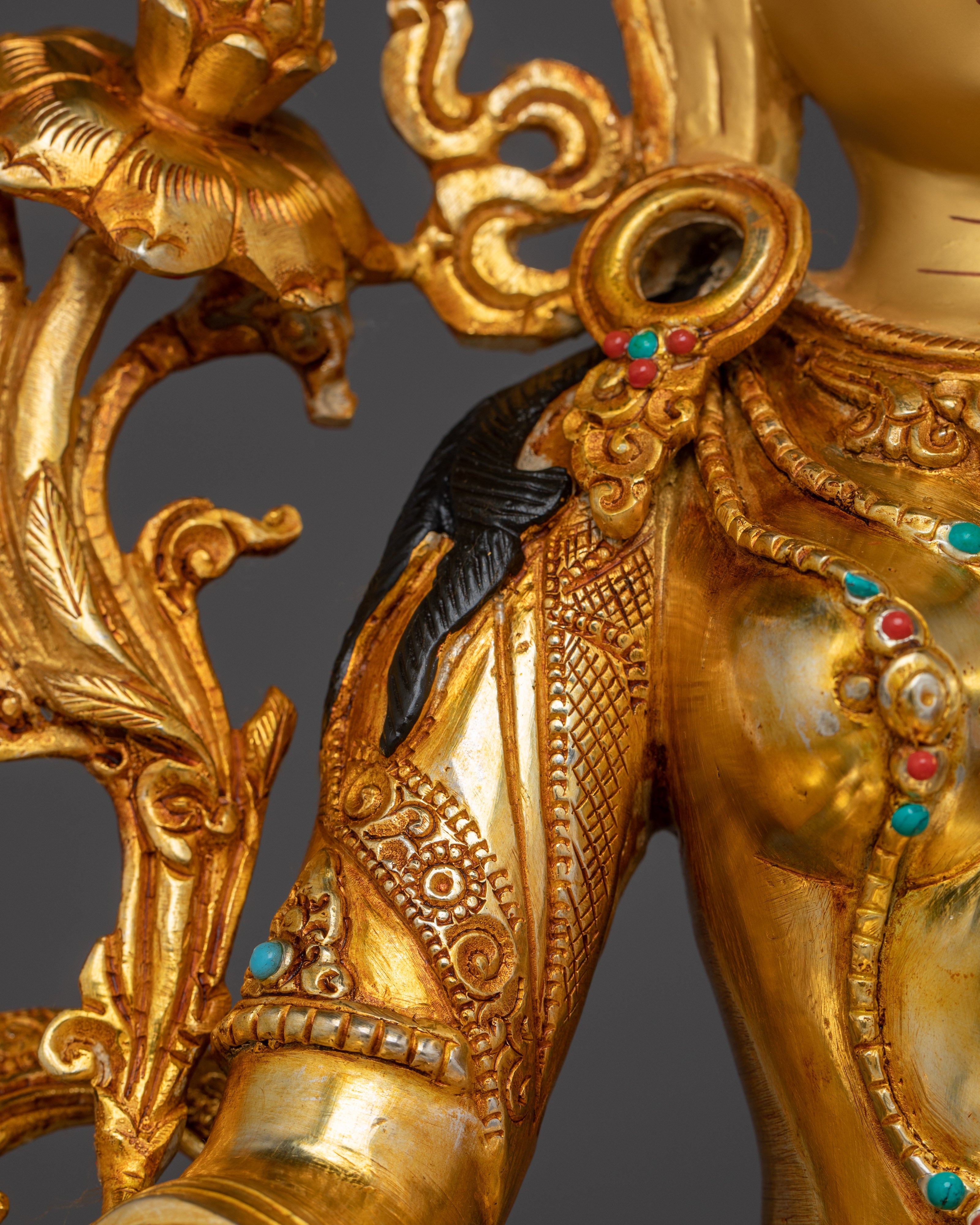 Handcrafted Green Tara with Gemstones for Altar | Syamatara Feminine Energy & Healing