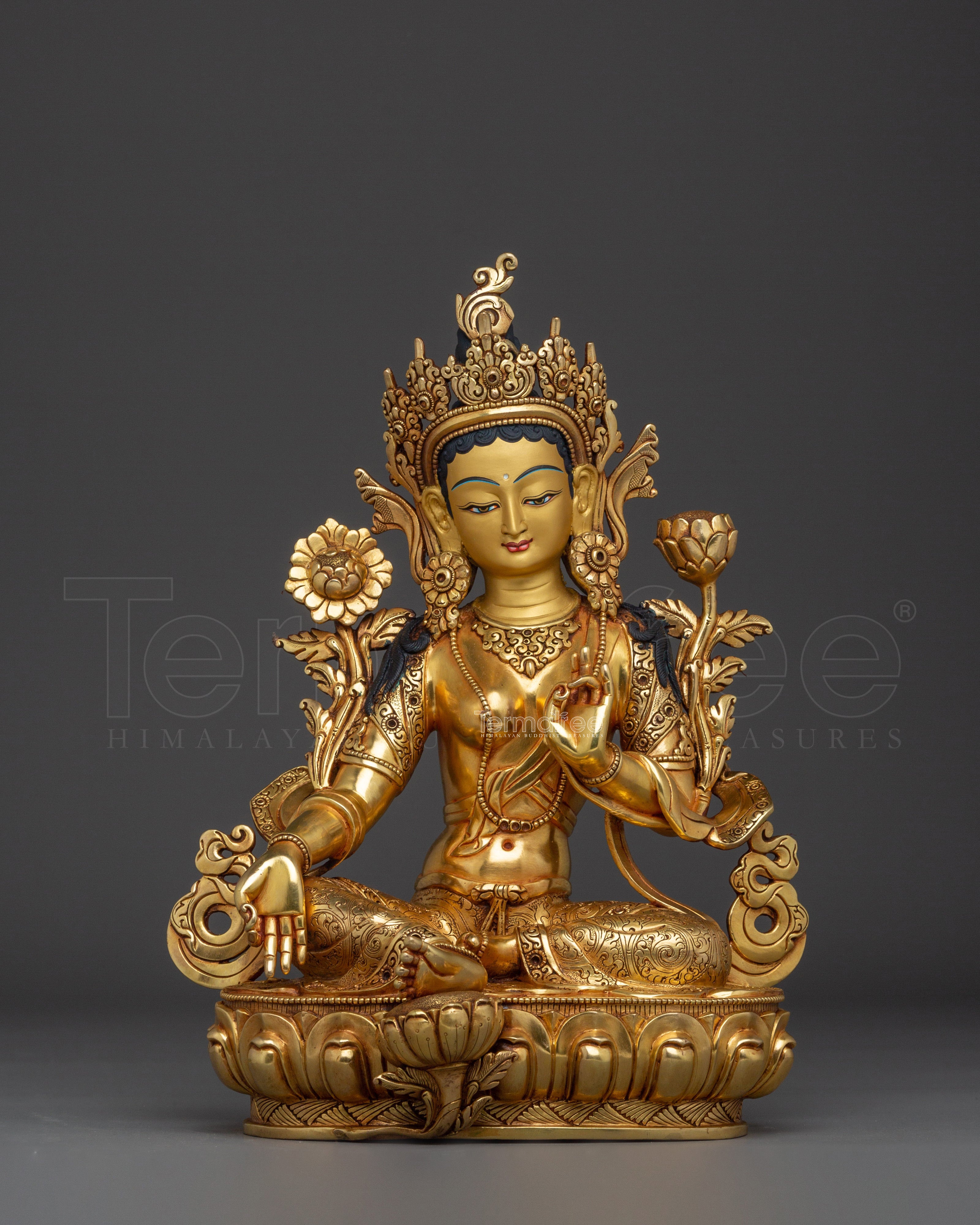 Golden Bodhisattva Green Tara Artwork | Swift Saviour and Rescuer