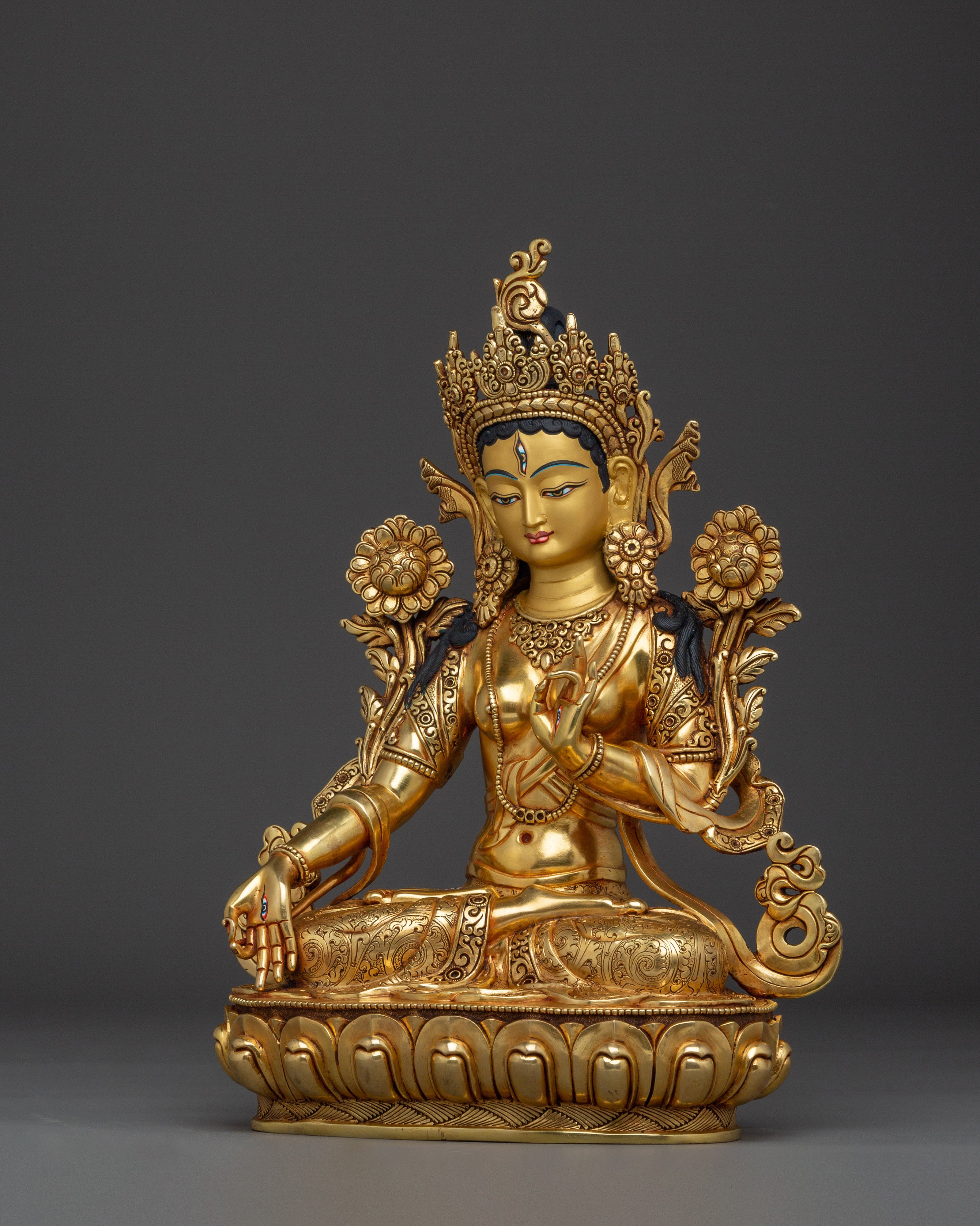 White Tara Art - Tibetan Buddhism Healing Deity | Divine Feminine Bodhisattva Figurine