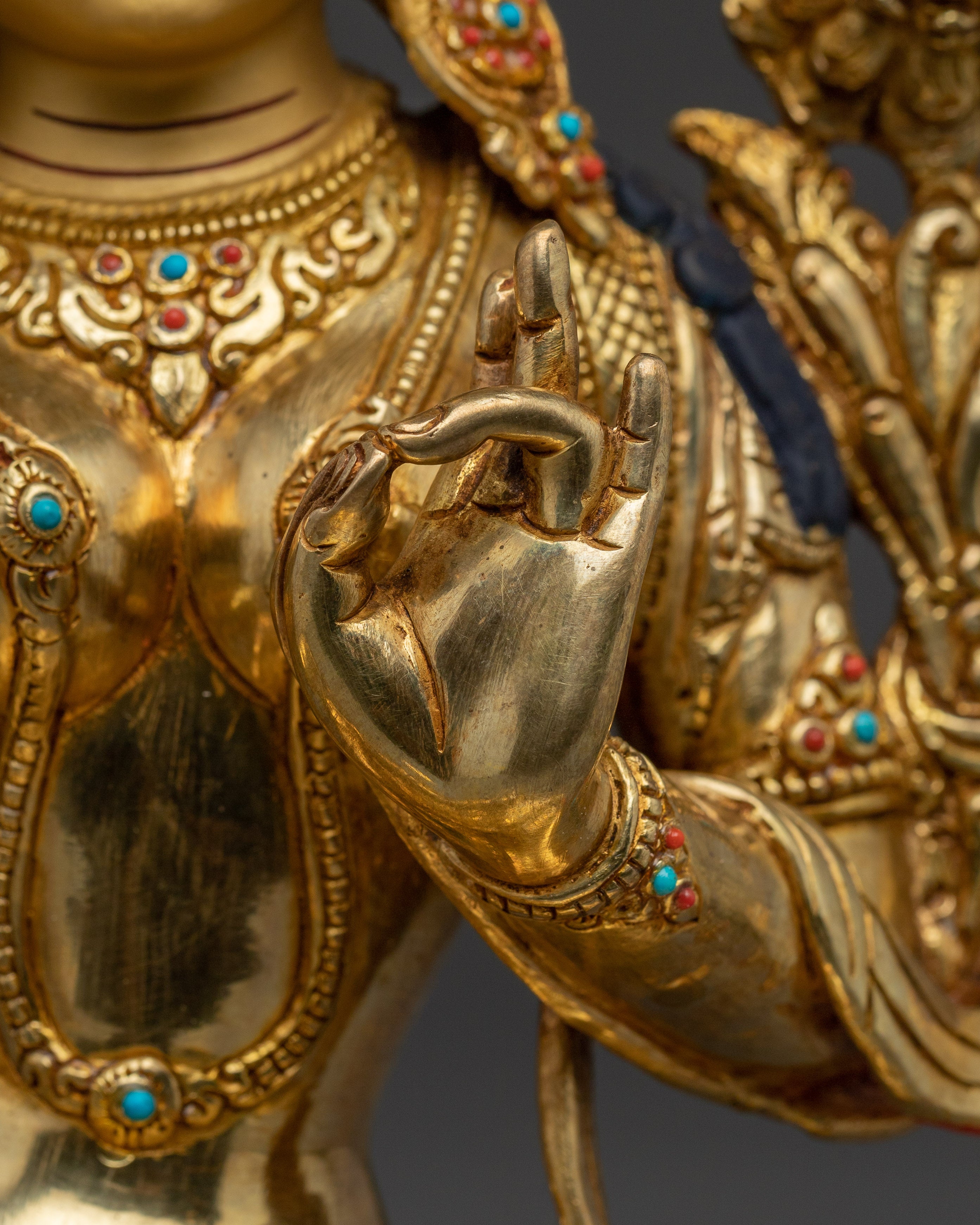 Handmade Peaceful Green Tara Art | Shyama Tara - Mother of All Buddhas