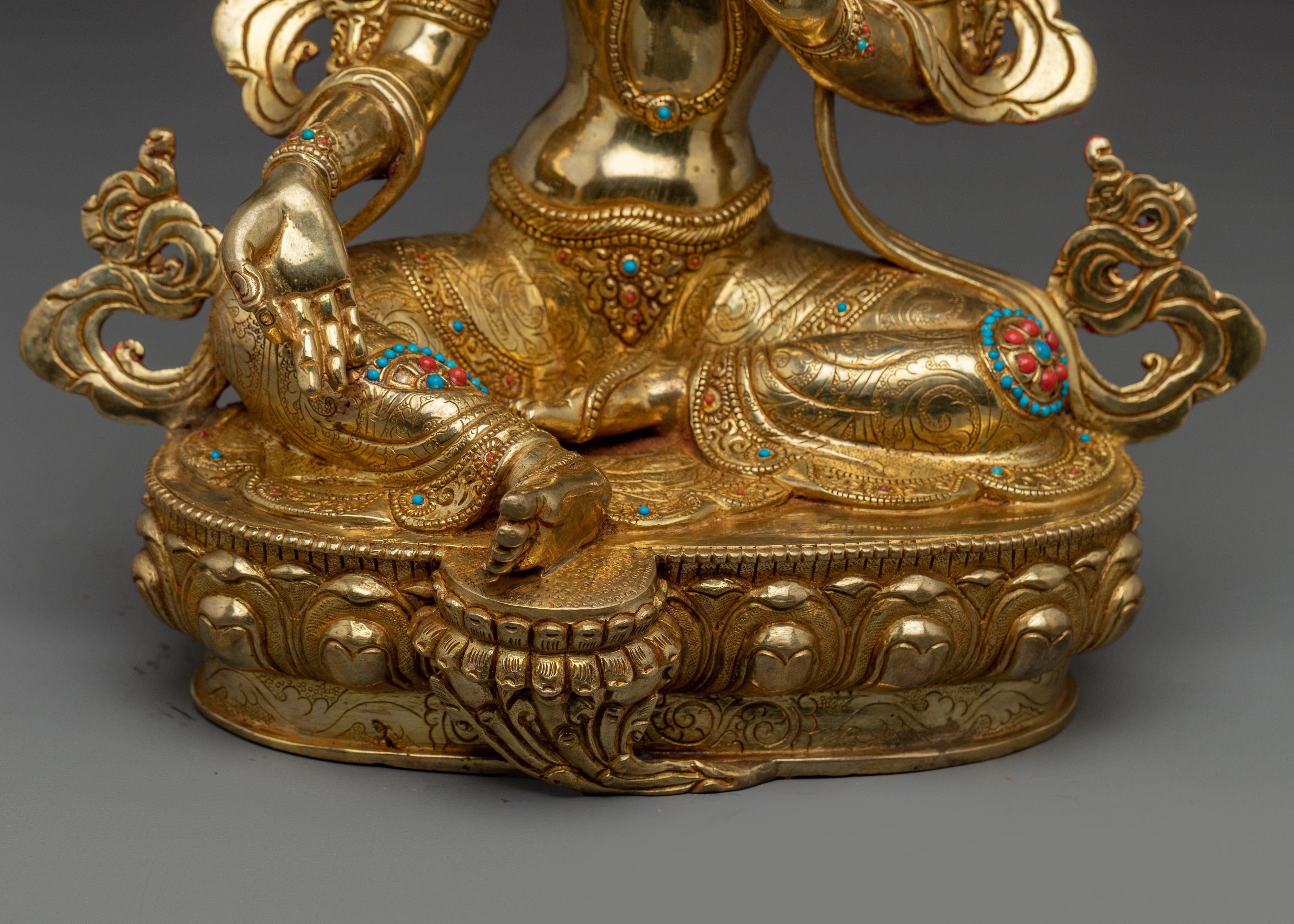 Handmade Peaceful Green Tara Art | Shyama Tara - Mother of All Buddhas