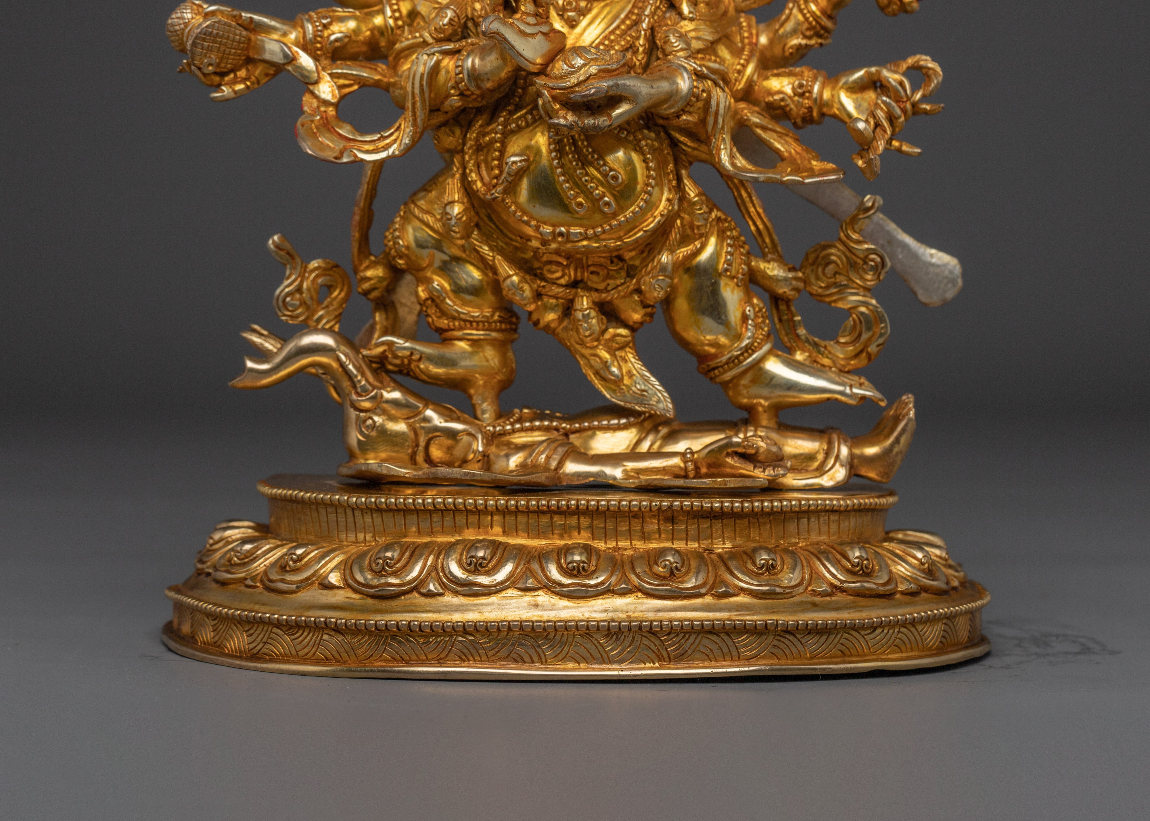 Handcrafted Six Armed Mahakala Statue for Meditation | Fierce Buddhist Protector
