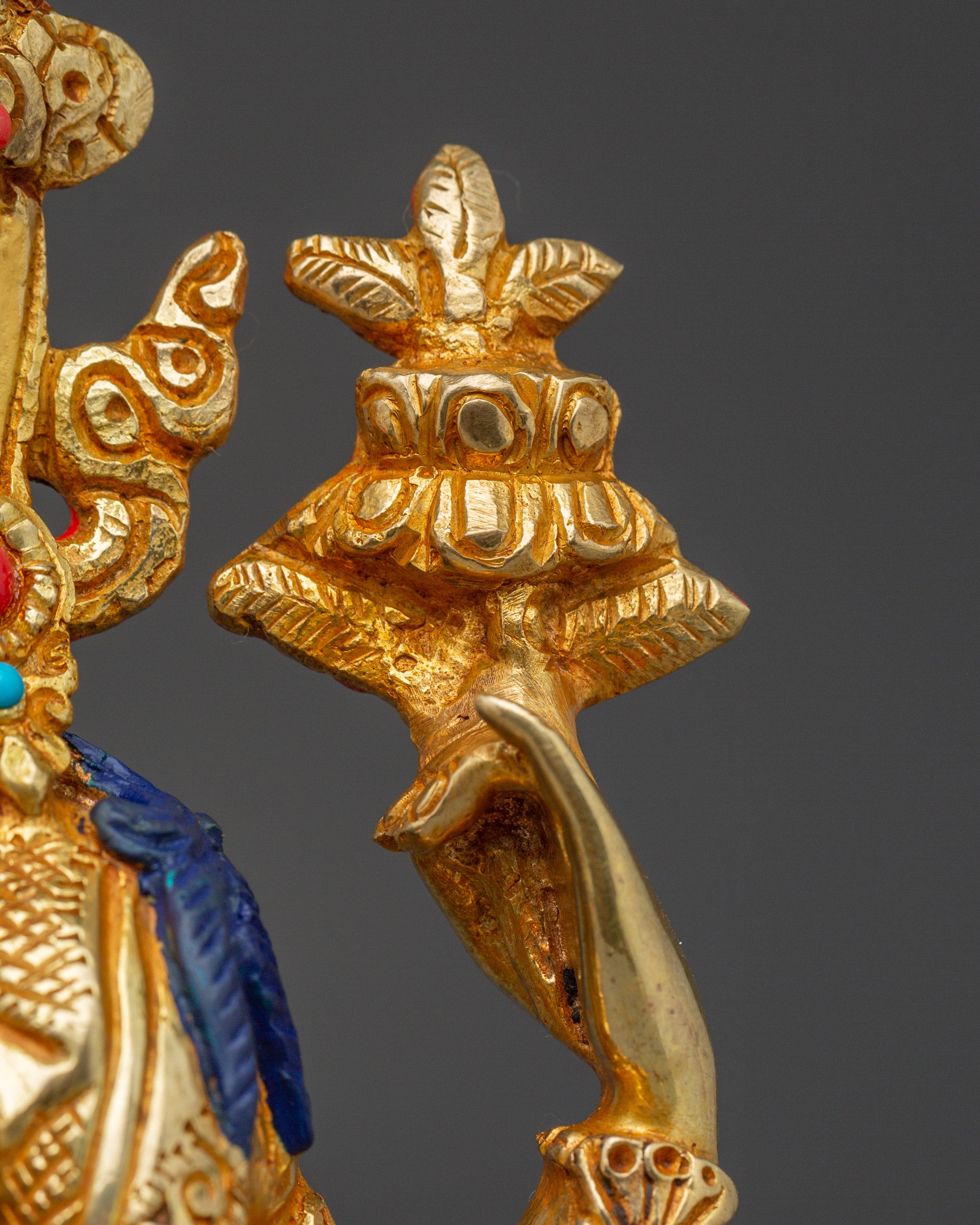 Buddhist Altar Set Amitabha, Chenrezig, and Guru Rinpoche Statues | Spiritual Decor Set