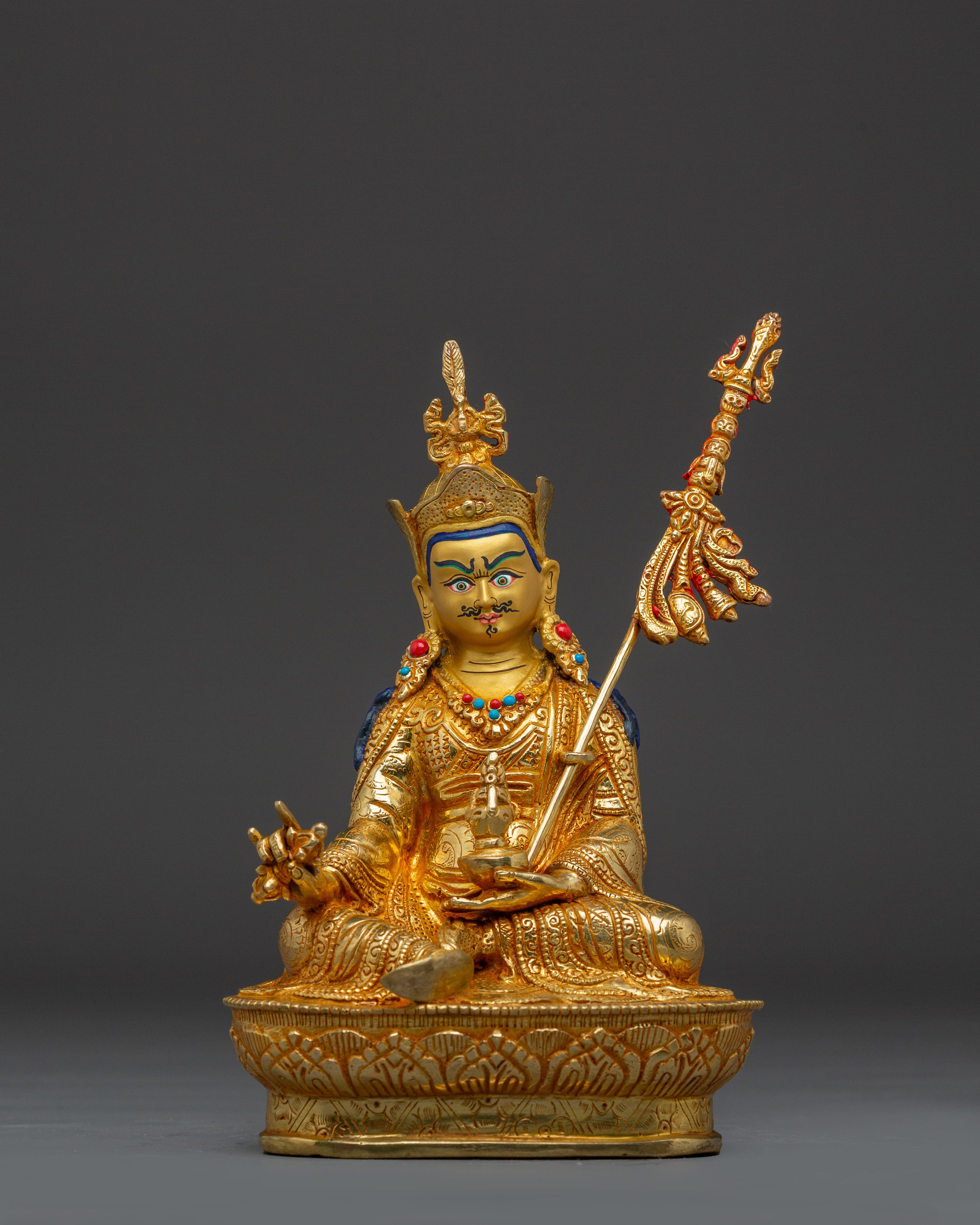 Buddhist Altar Set Amitabha, Chenrezig, and Guru Rinpoche Statues | Spiritual Decor Set