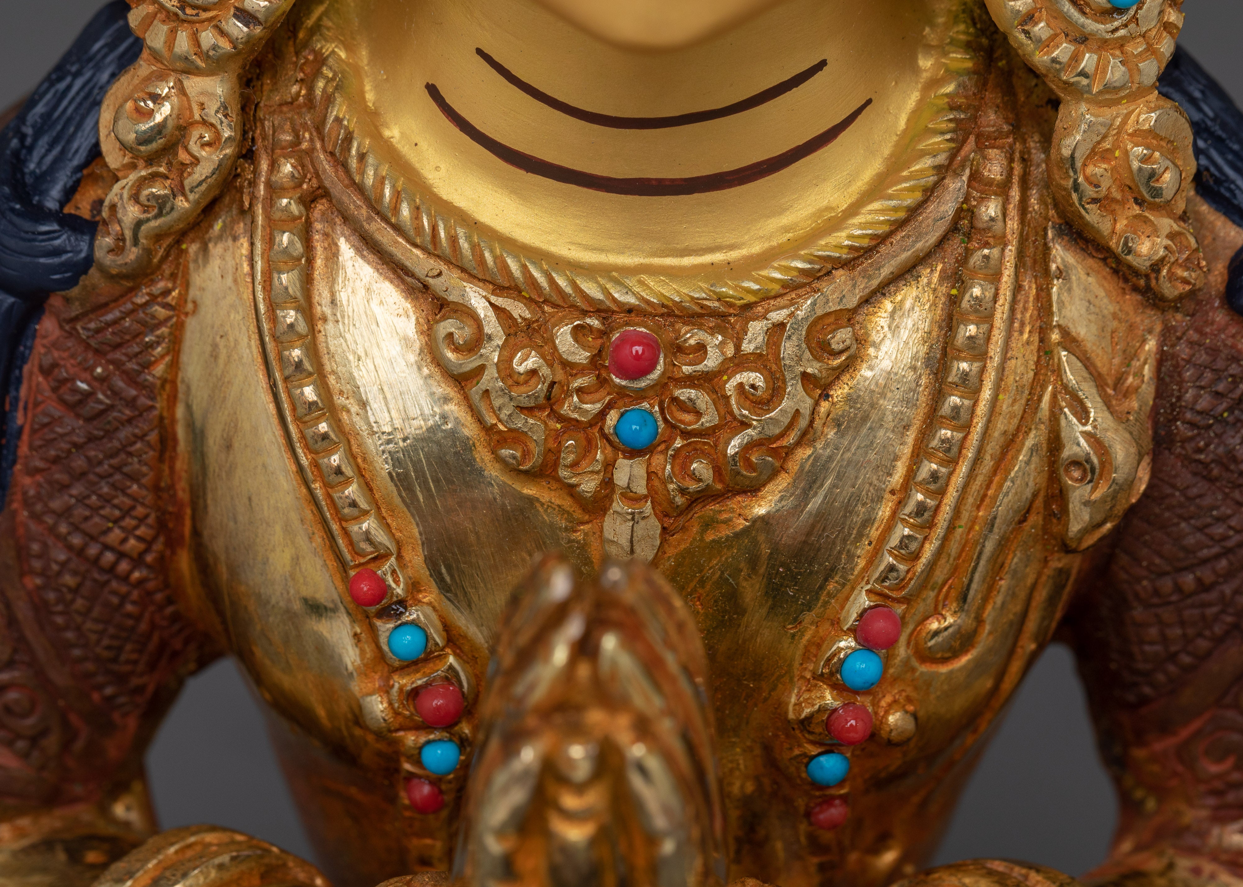 Handmade Avalokiteshvara Copper Artwork | Chenrezig Deity for Meditation